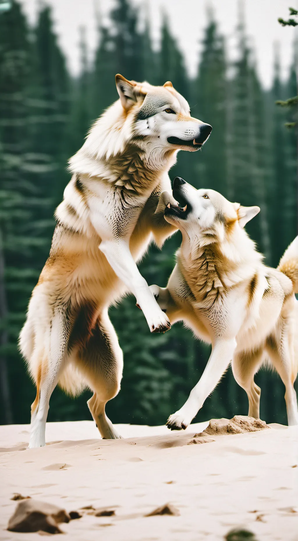 ai character: Wolf pack fight background