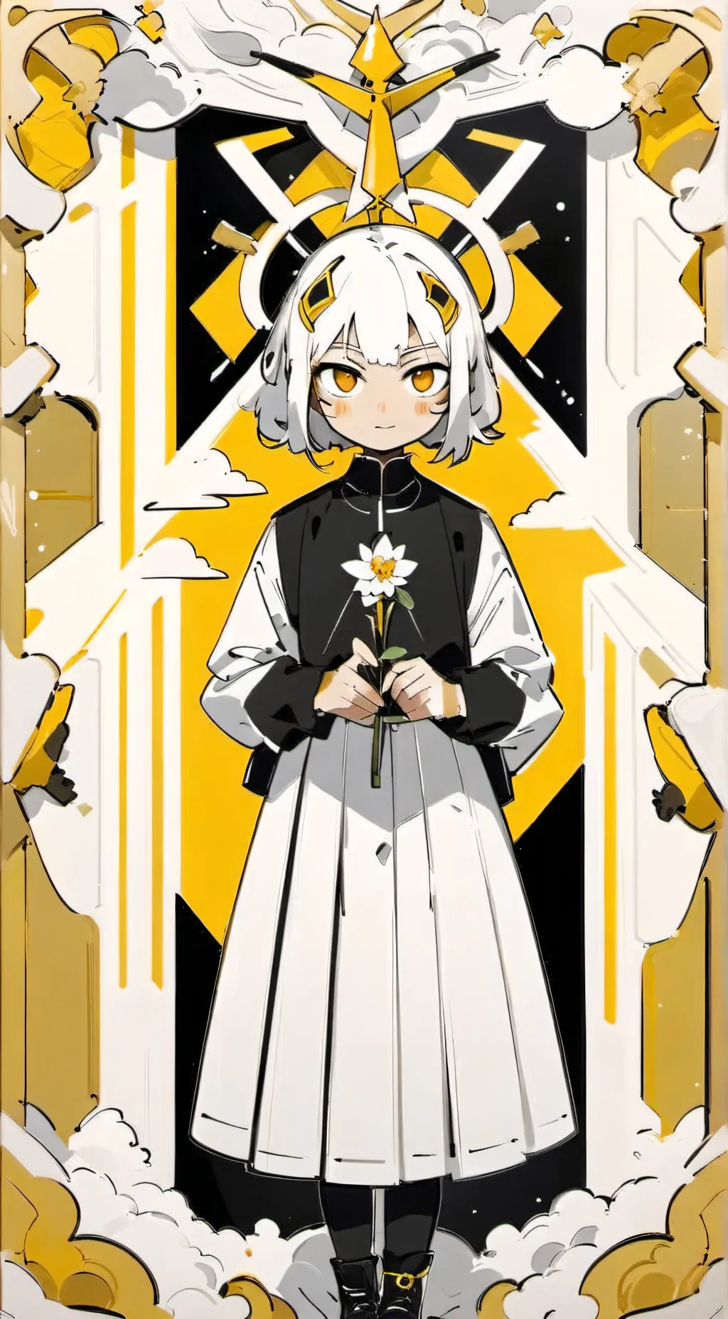 ai character: Moon and sun background