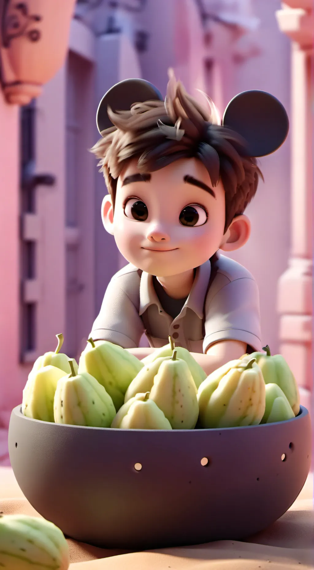 ai character: Melon  sandbox background