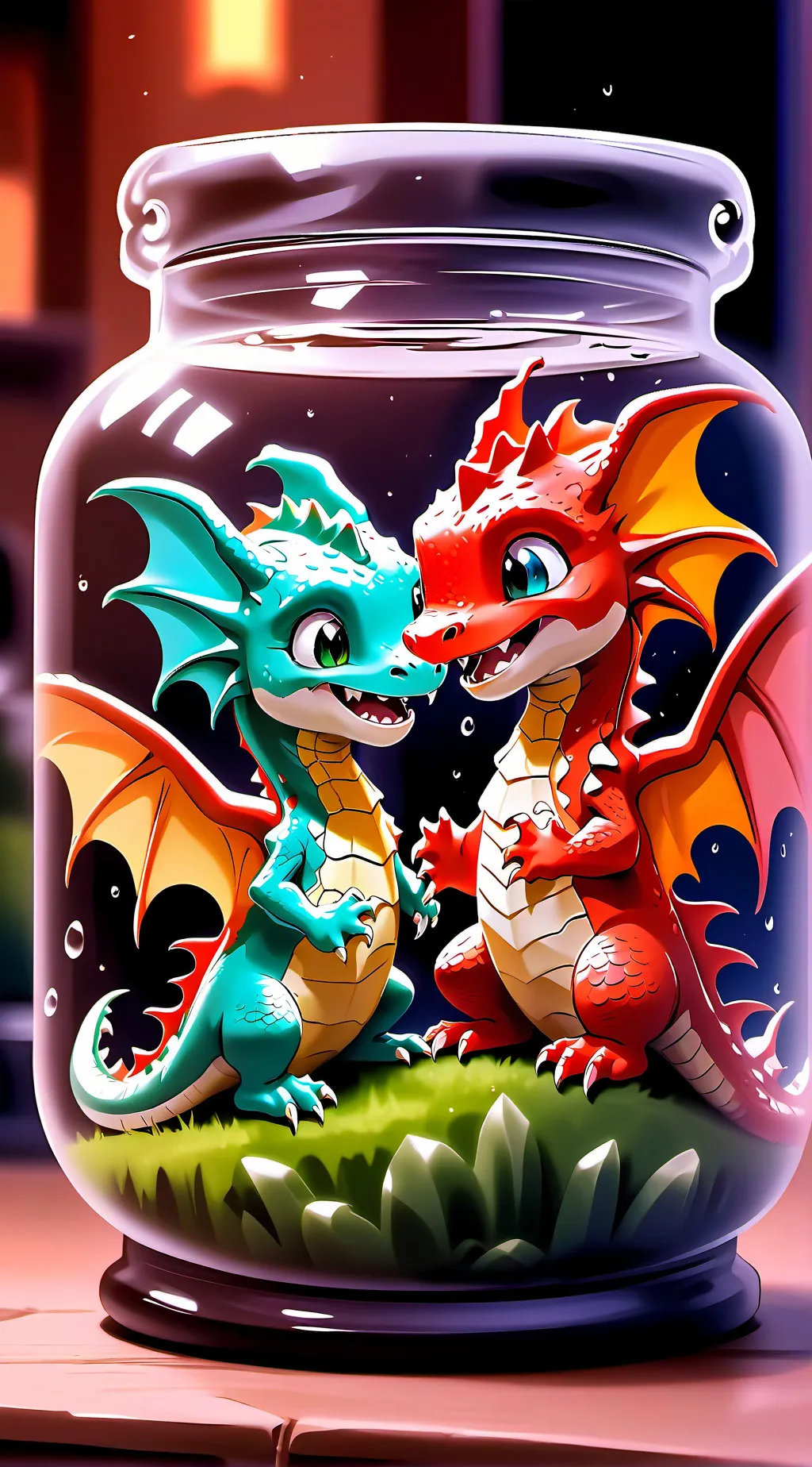 ai character: dragons in a jar  background