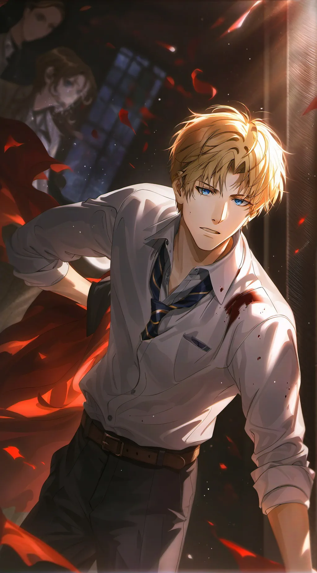 ai character: Tall, Blue-Eyed Rival background