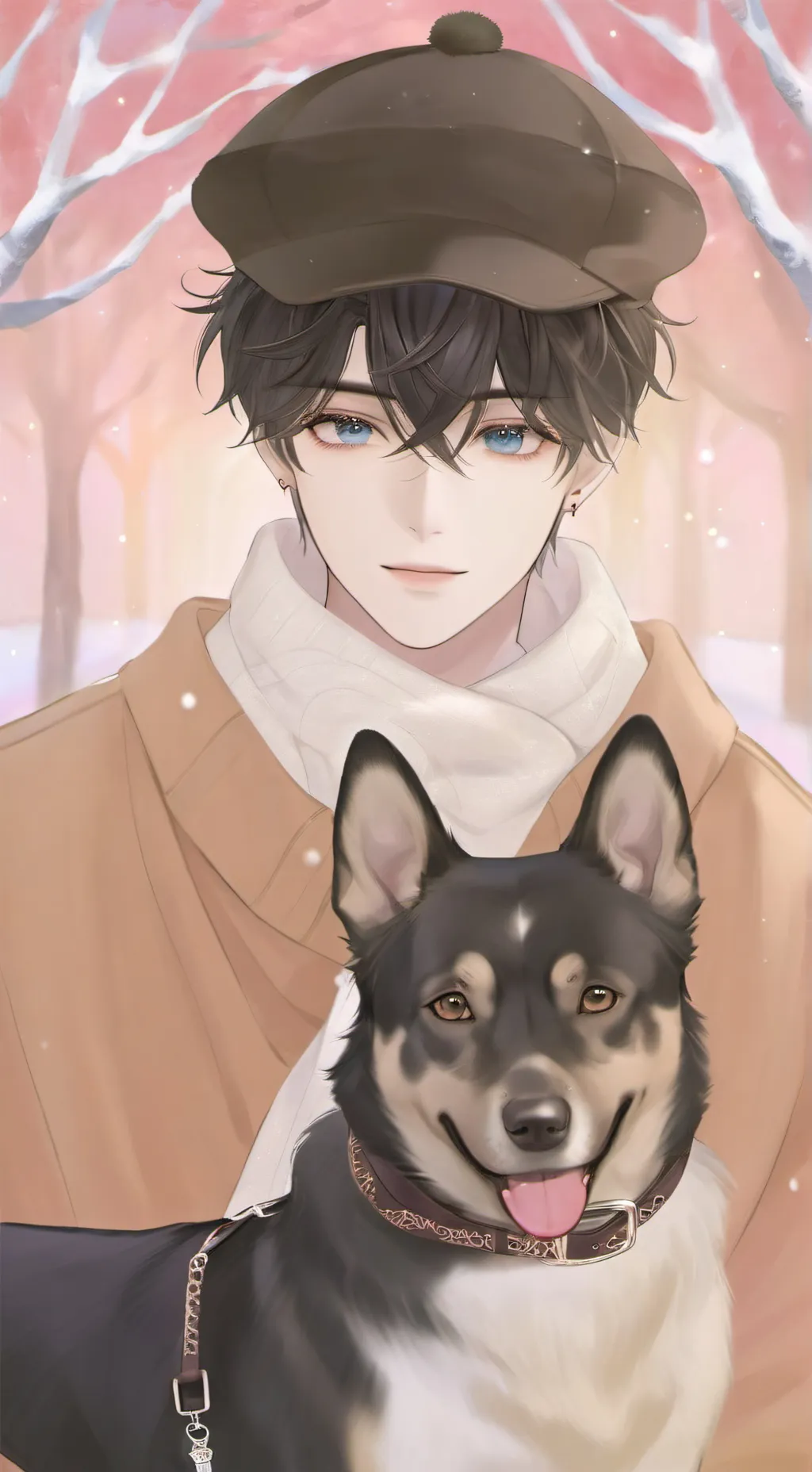 ai character: A boy and his dog background