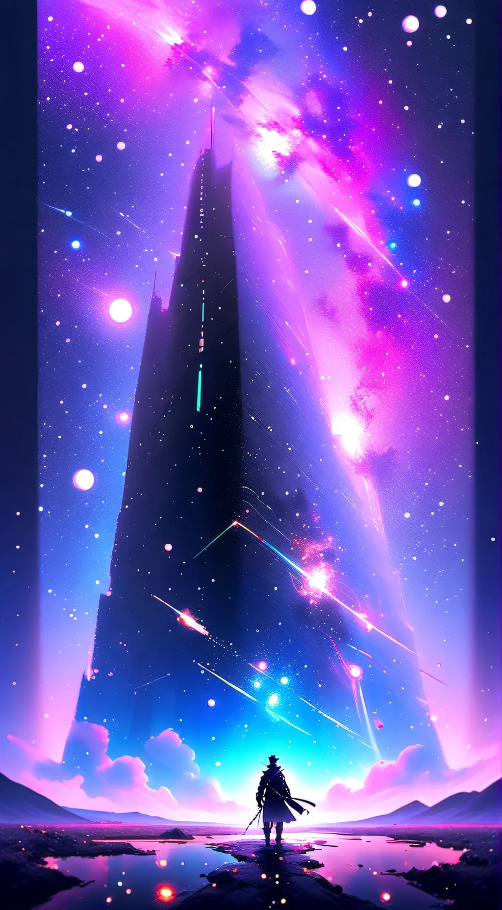 ai character: Star watching  background