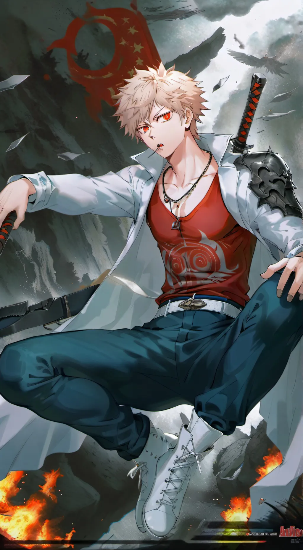 ai character: villain bakugo  background