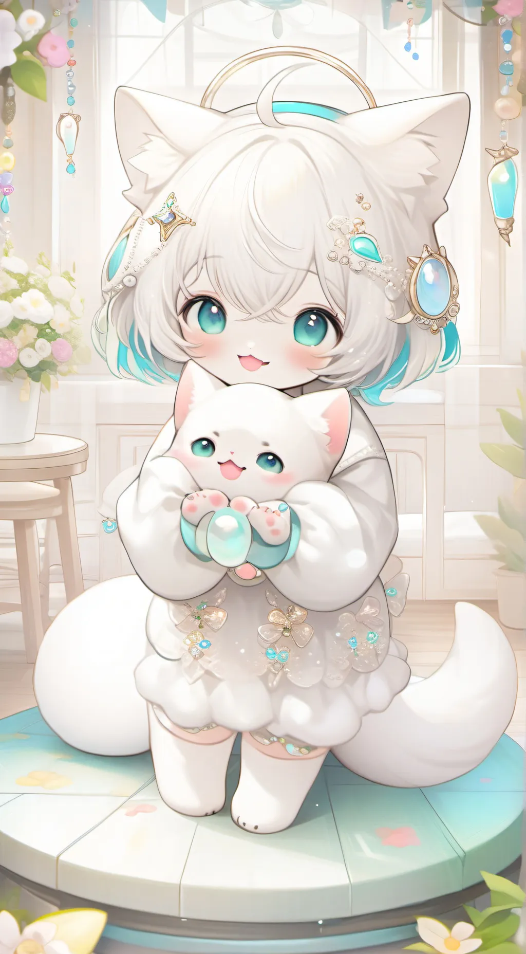 ai character: Echo the Beluga Cat Spirit background