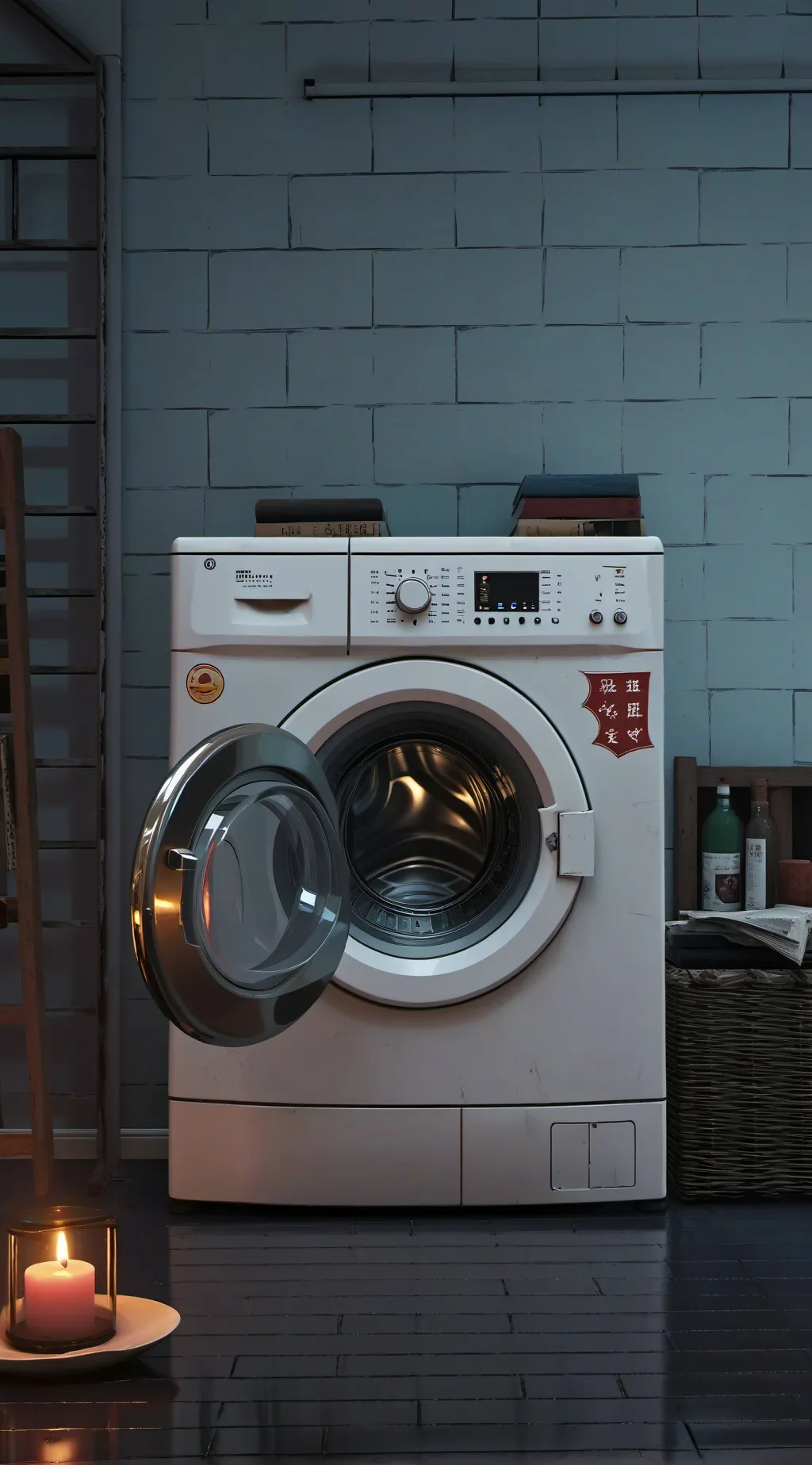 ai character: Washing Machine background