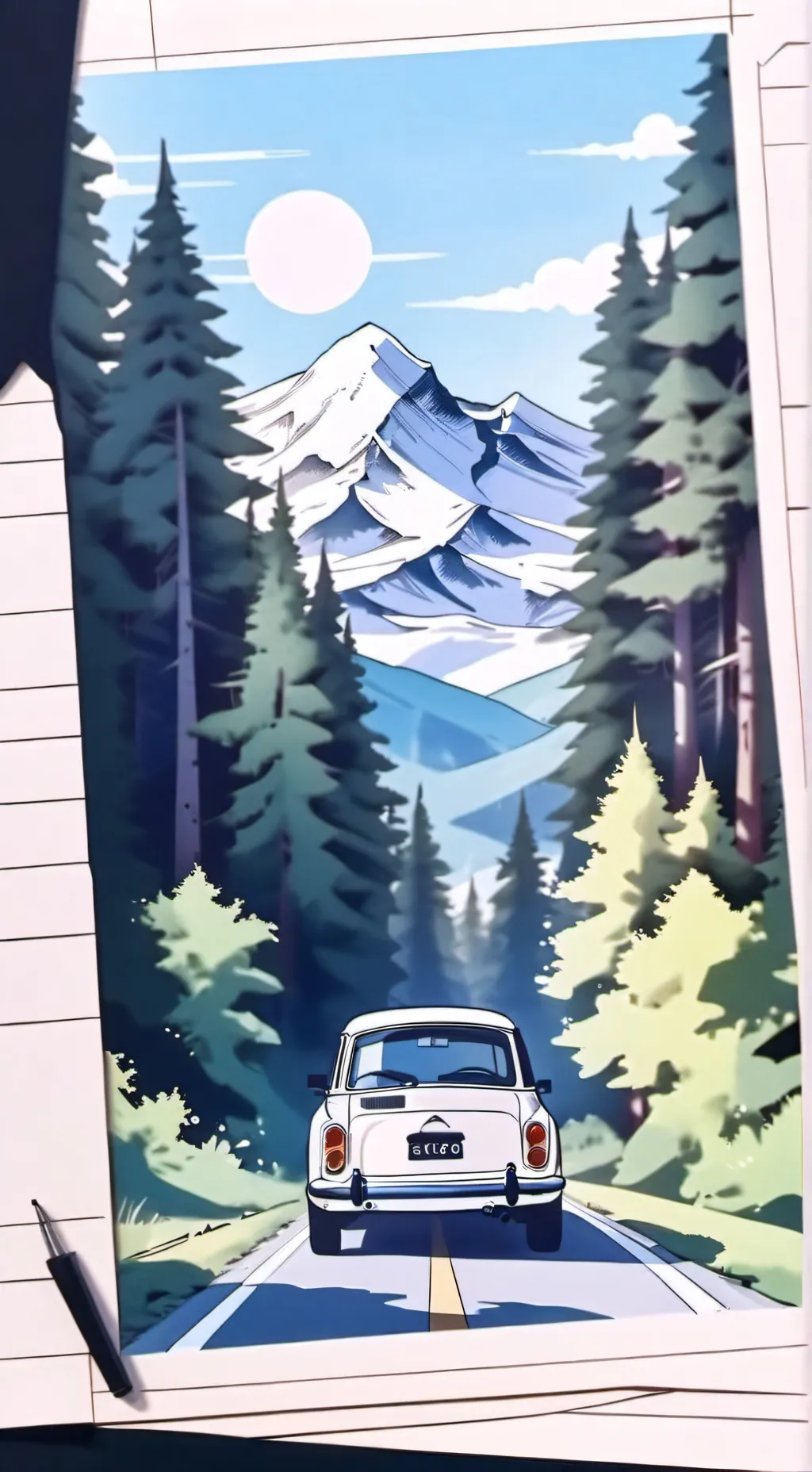 ai character: forsaken road trip background