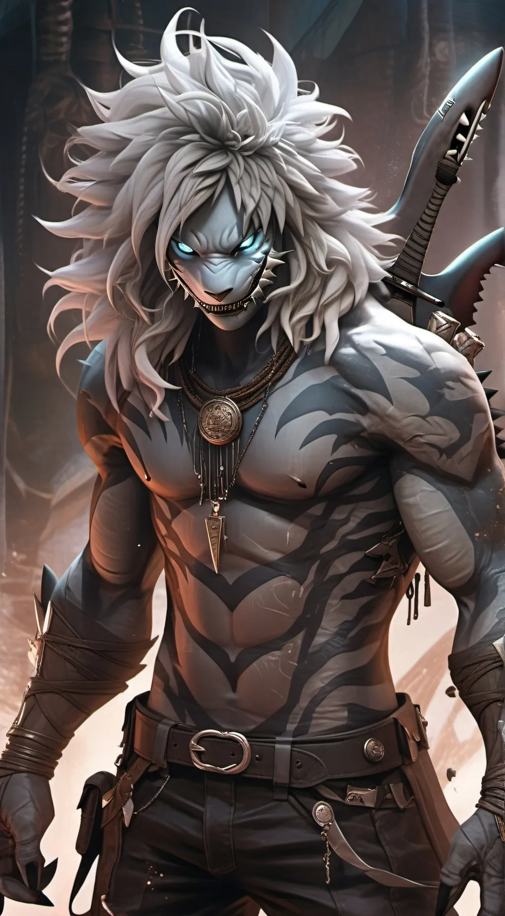 ai character: (~ tiger shark~) background