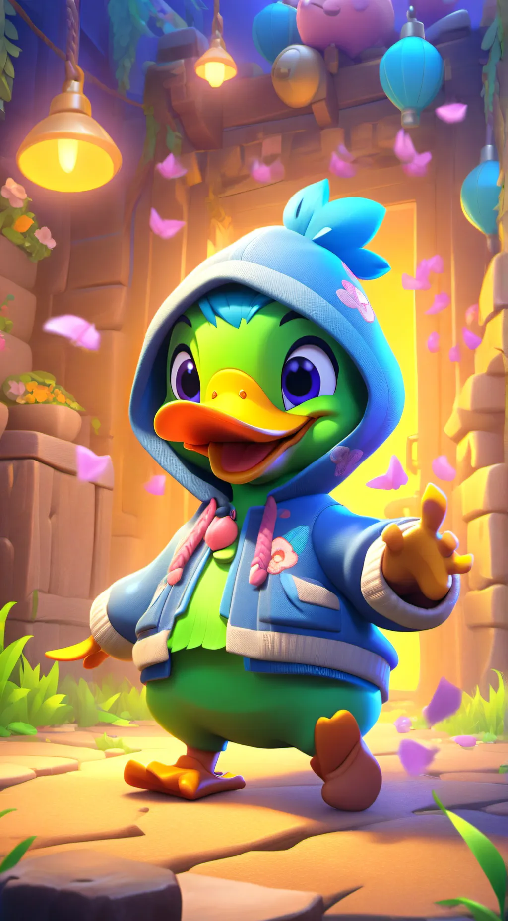 ai character: Uncle Duck background