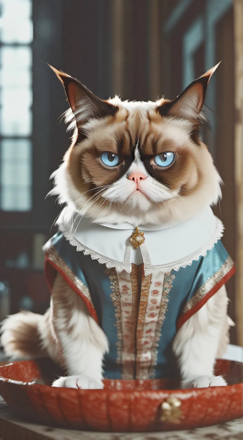 ai character: Grumpy cat background