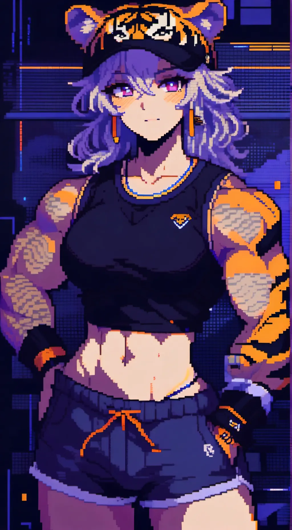 ai character: Tiger girl 2 background