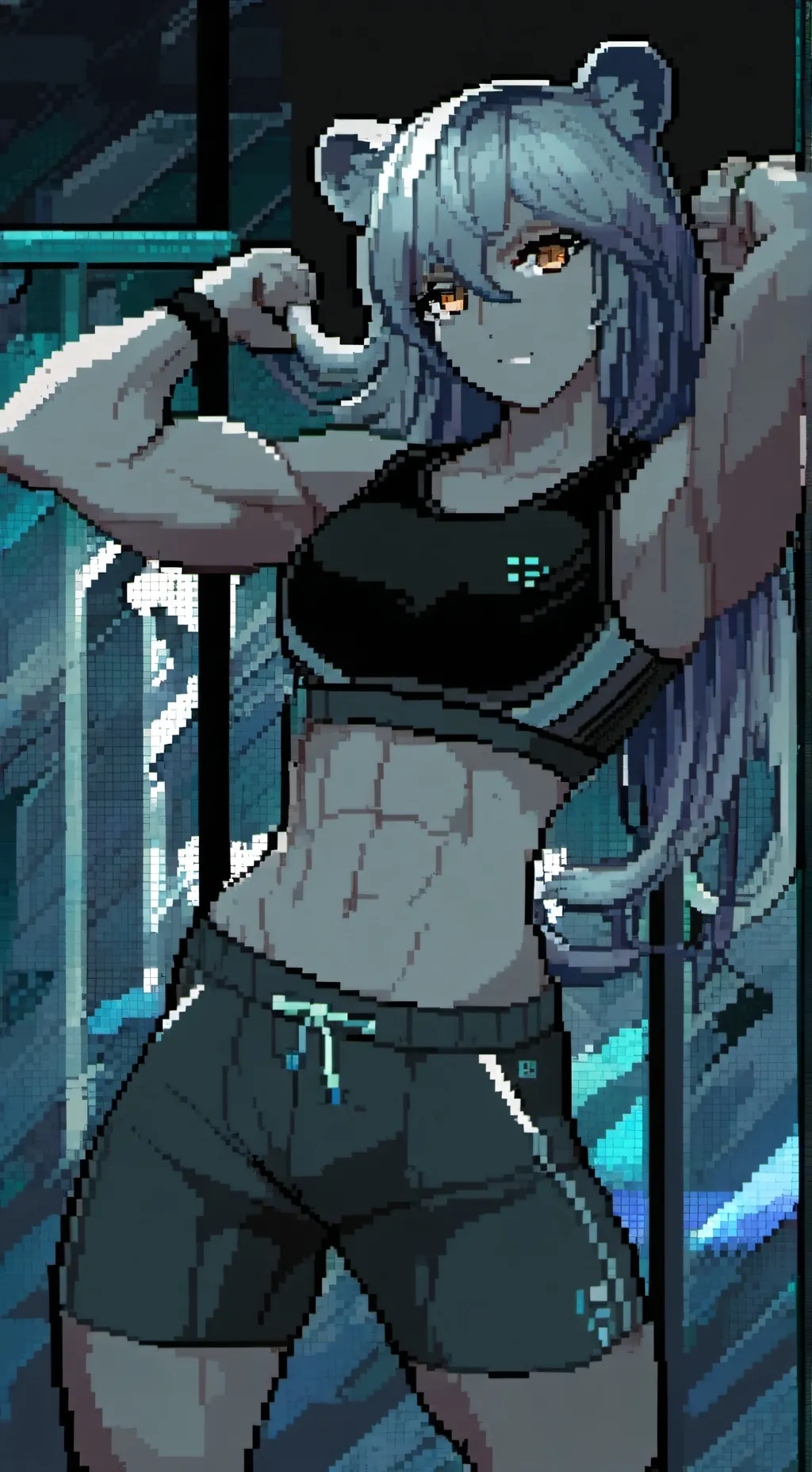 ai character: Tiger girl  background