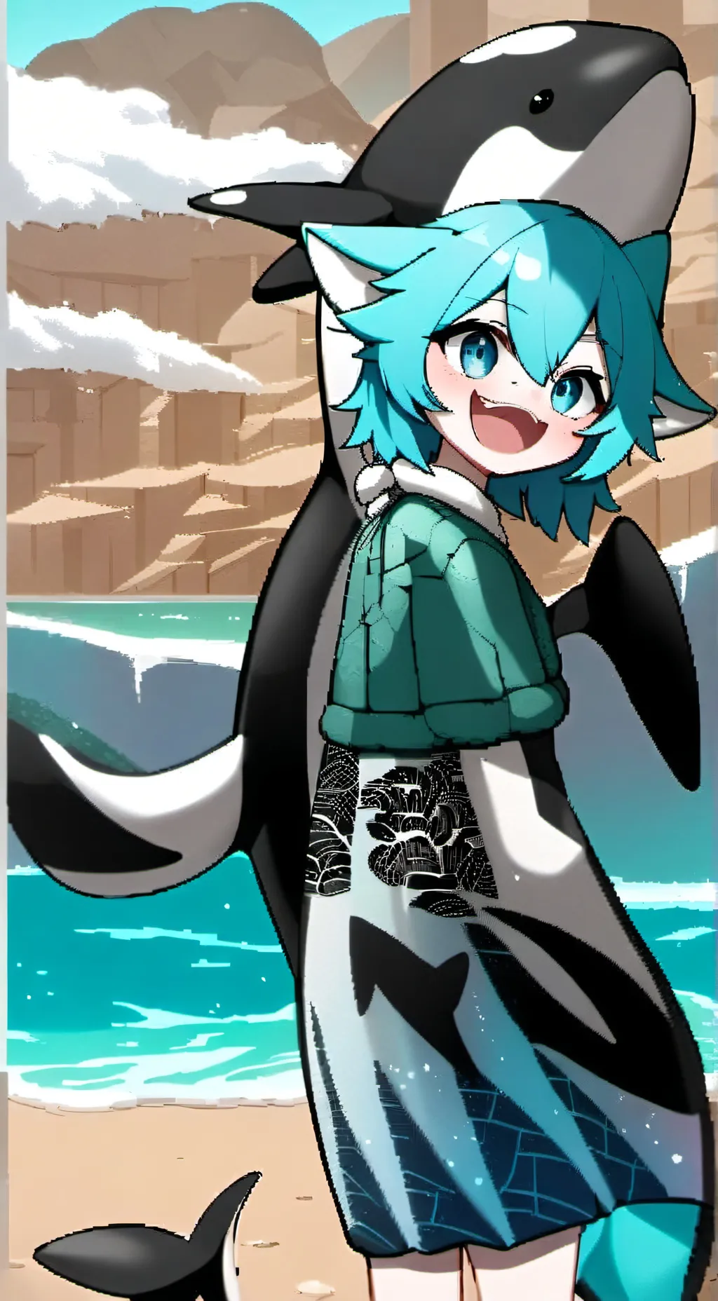 ai character: Orca Furry background