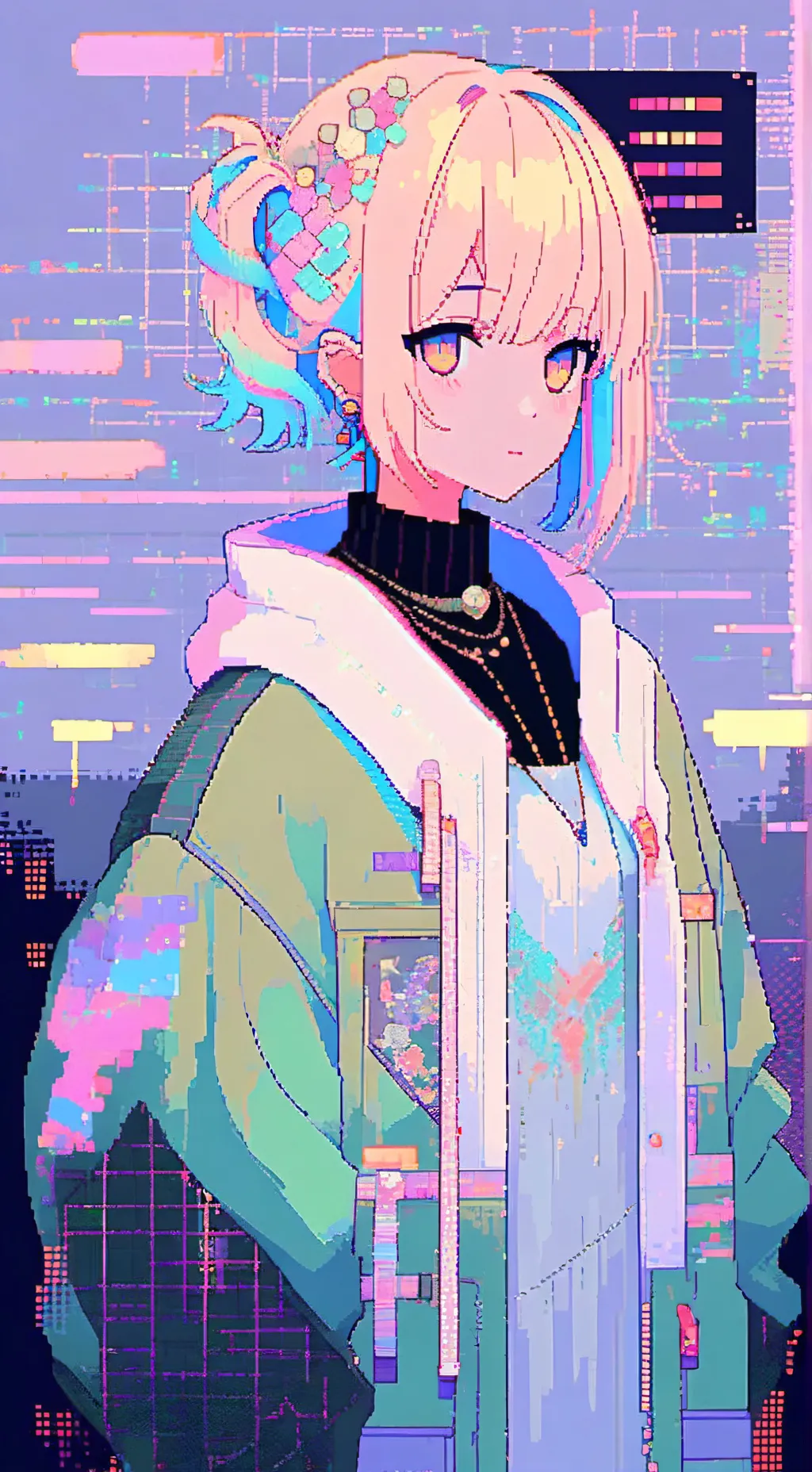 ai character: Emerald background