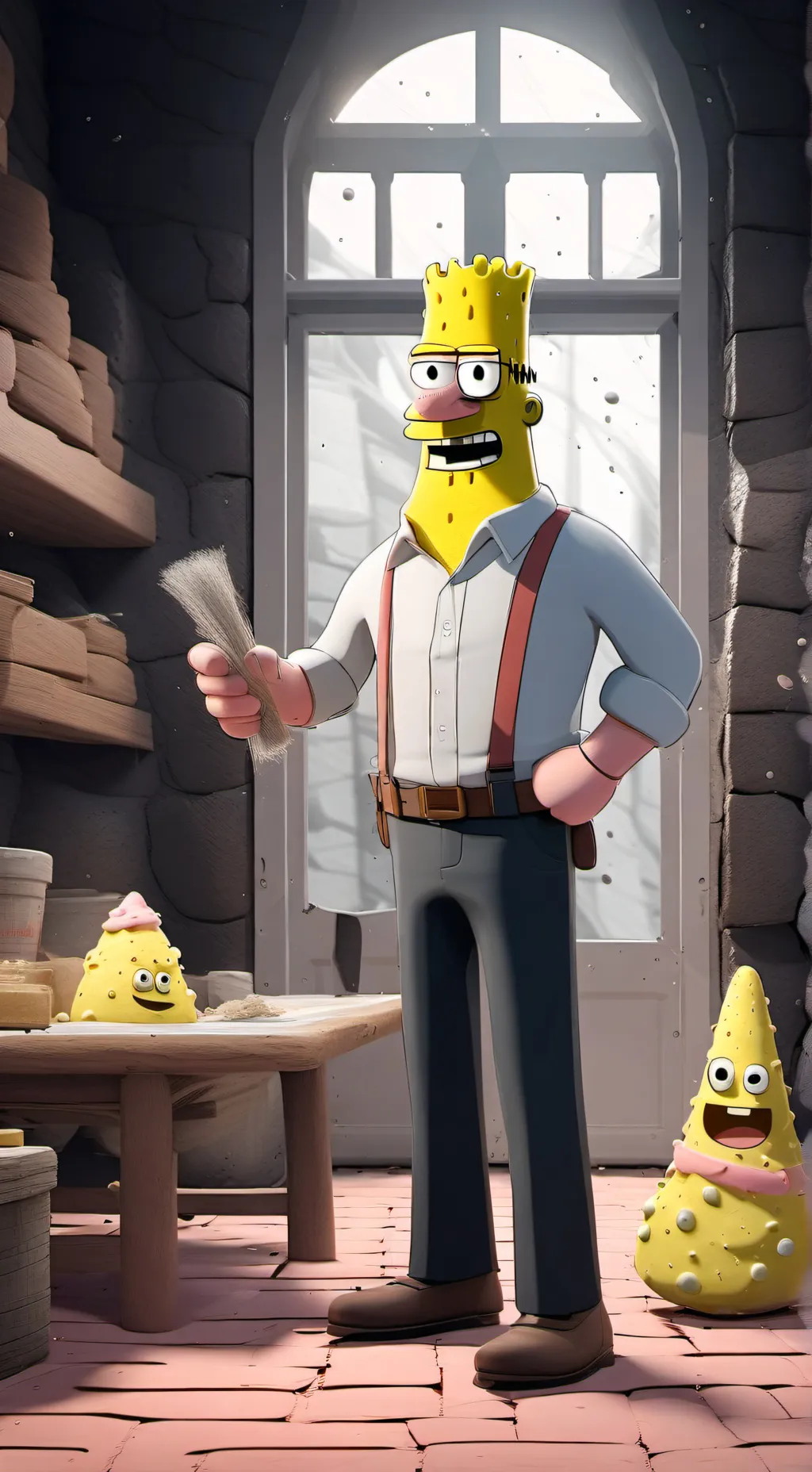ai character: sponglebob background