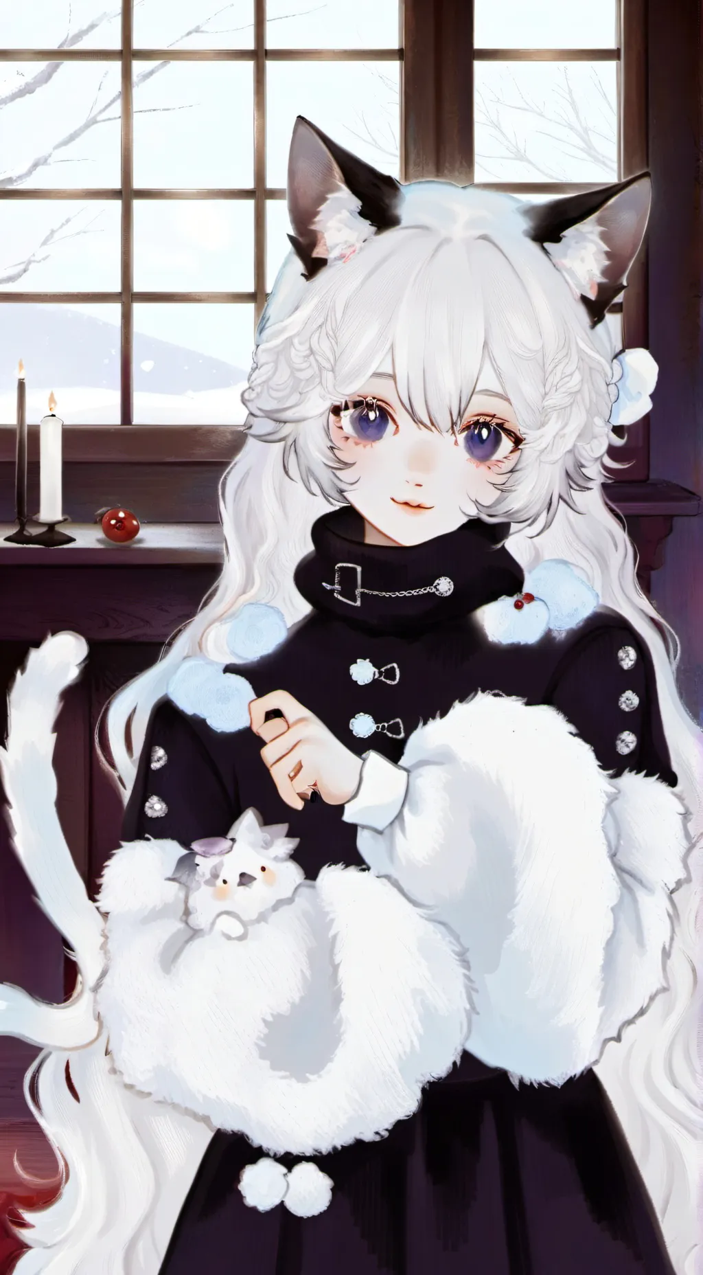 ai character: Snow Furrpaw Spiri background