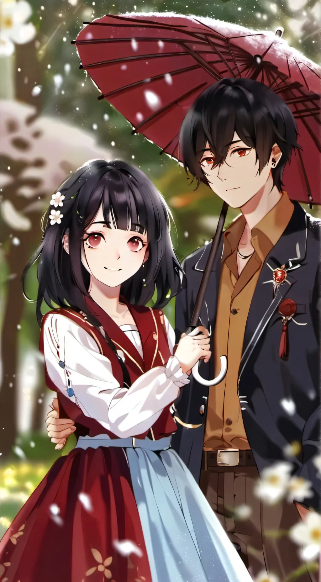 ai character: Anna and Josh  background