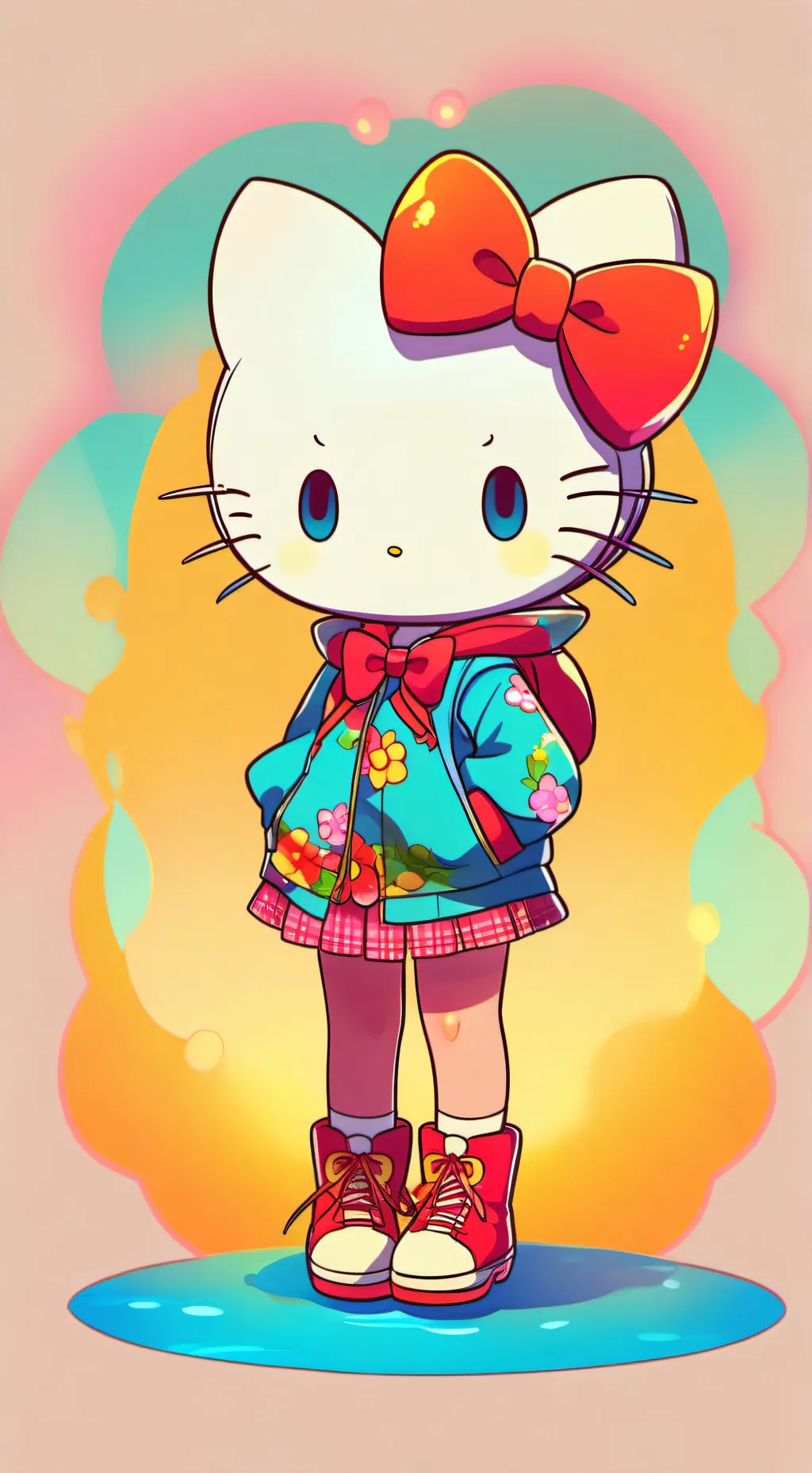 ai character: Hello kitty background