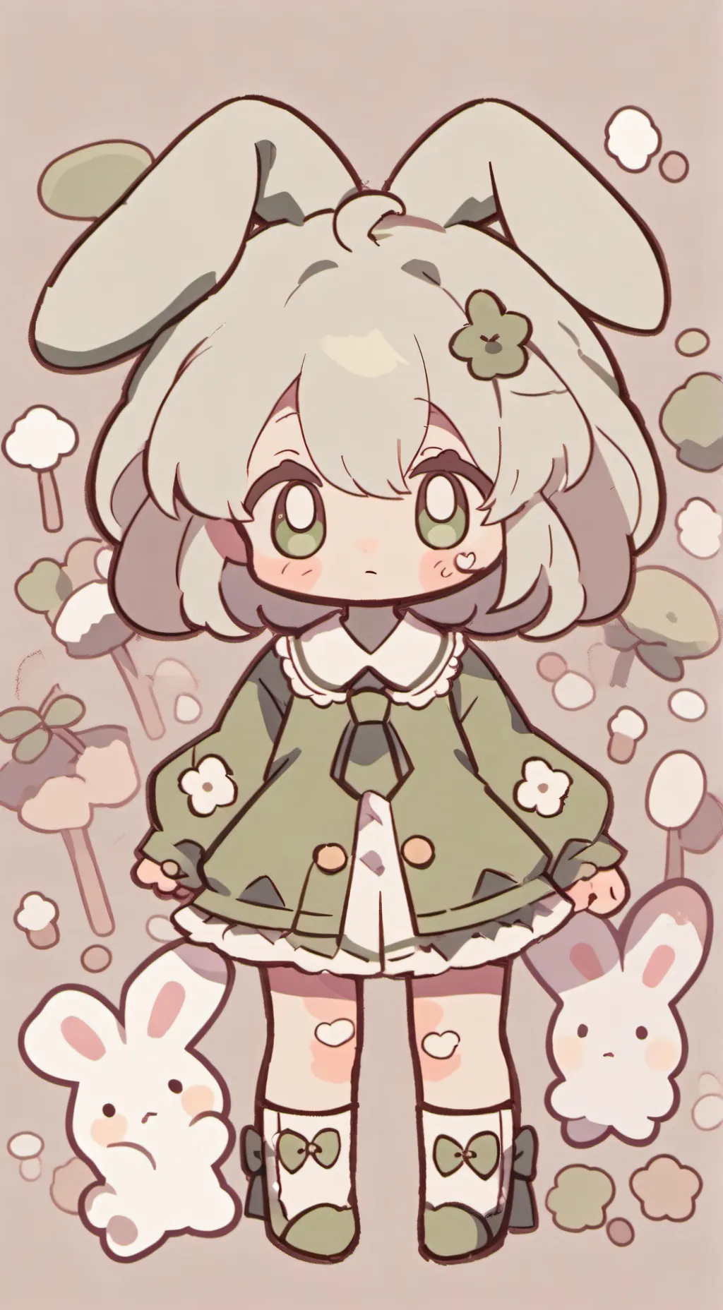 ai character: Conejo Verde background