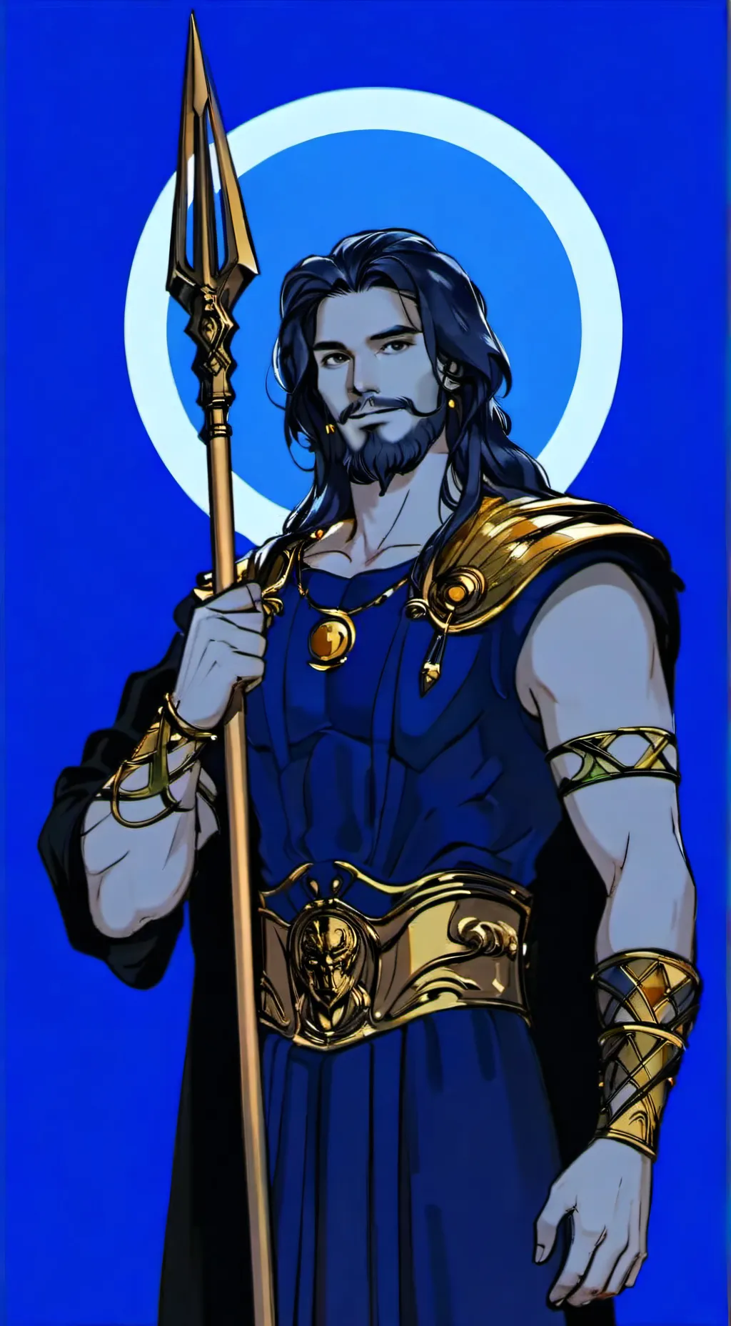 ai character: Poseidon  background