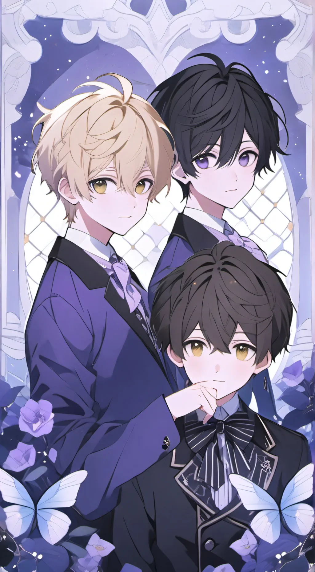 ai character: love 2 hearts background