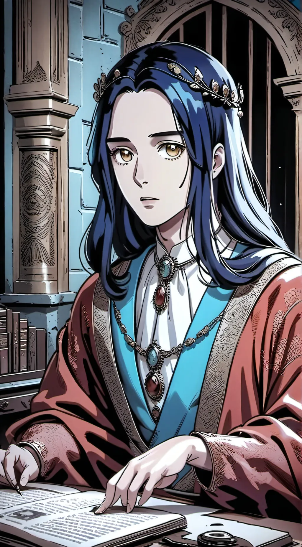 ai character: BSD Royalty background