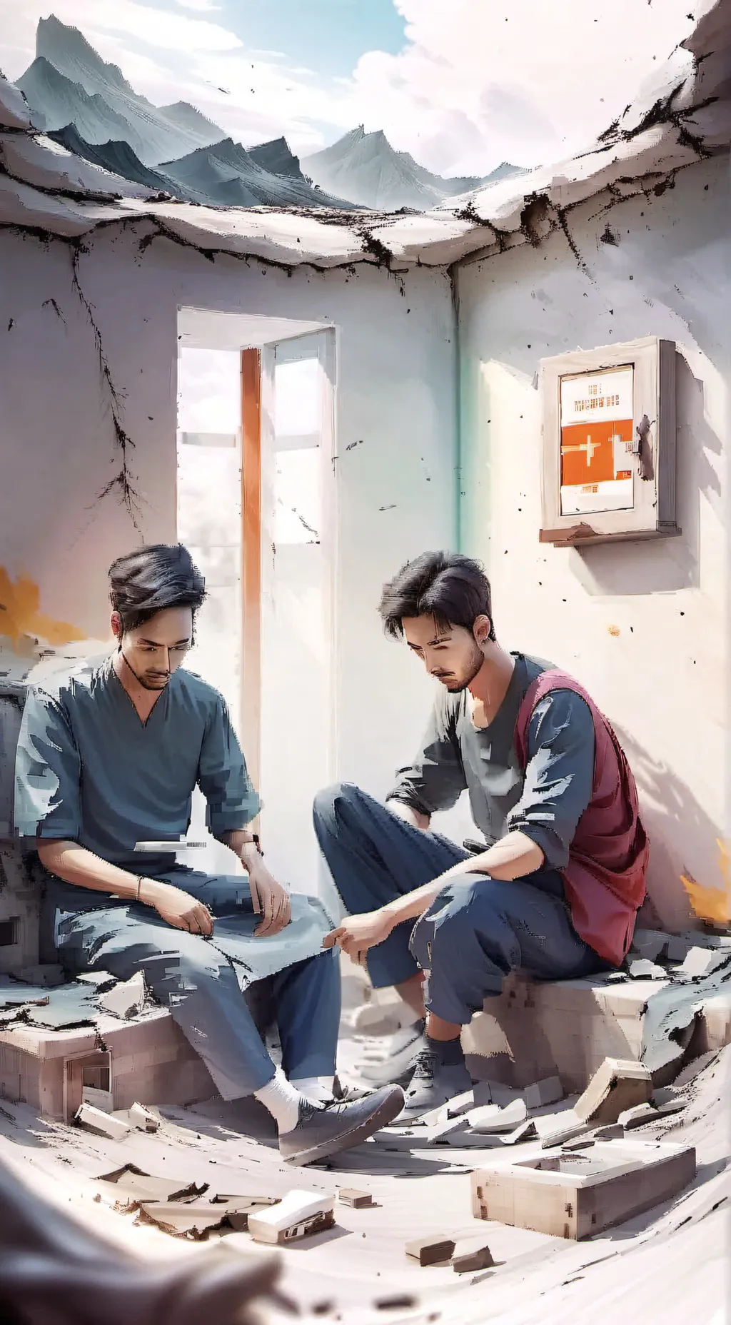 ai character: Mha war aftermath  background