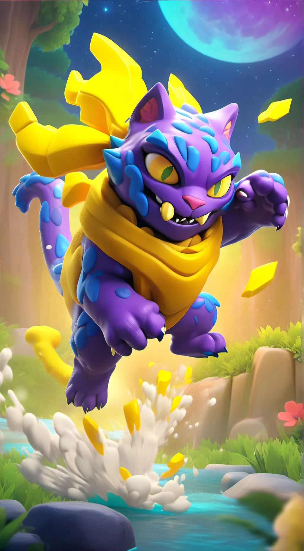 ai character: cat teeth background