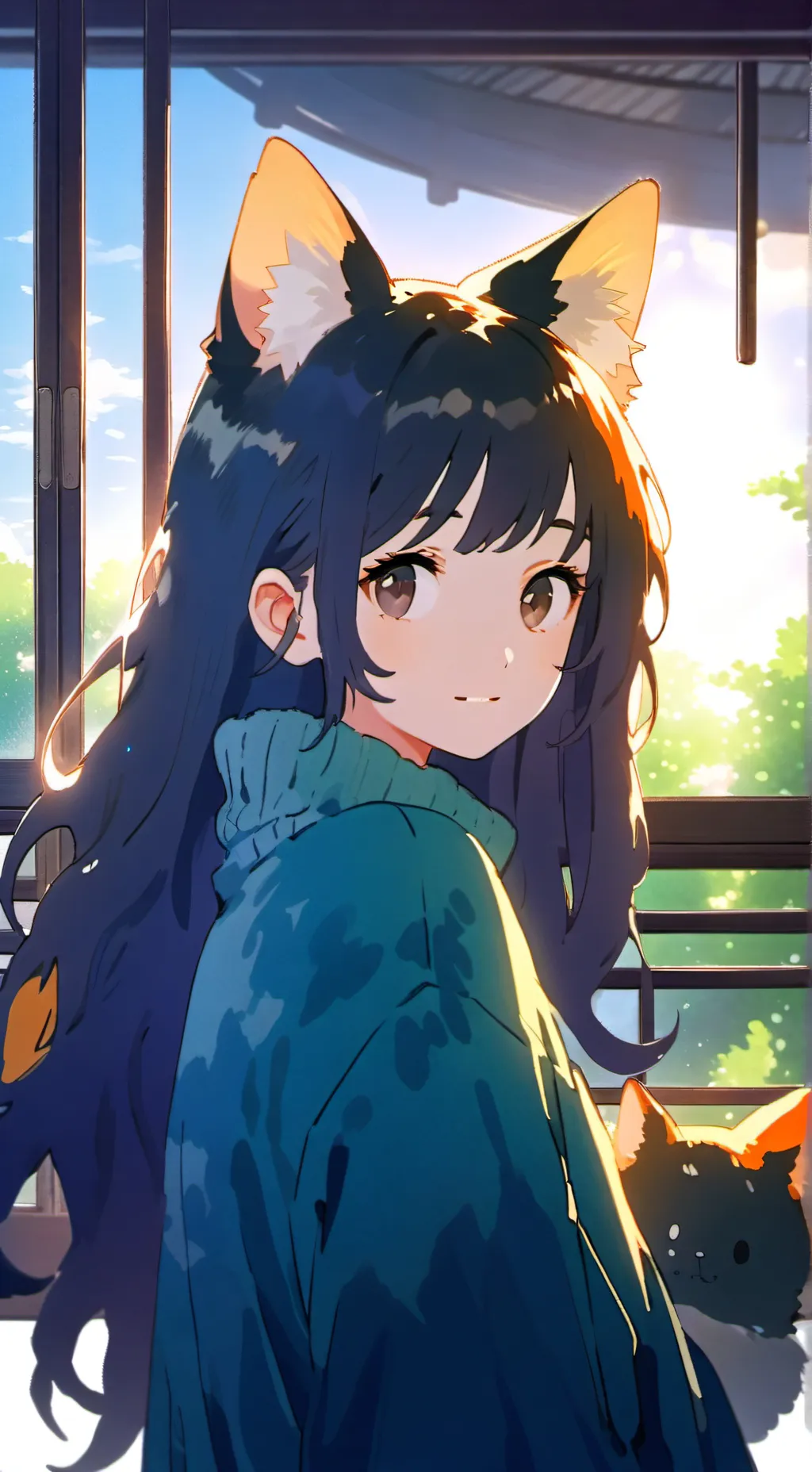 ai character: Sunshine Tortie Spirit background