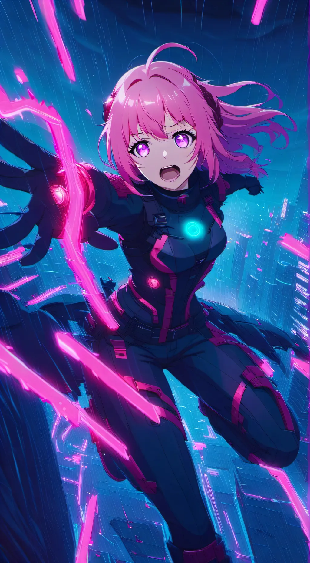 ai character: AgentCyan background