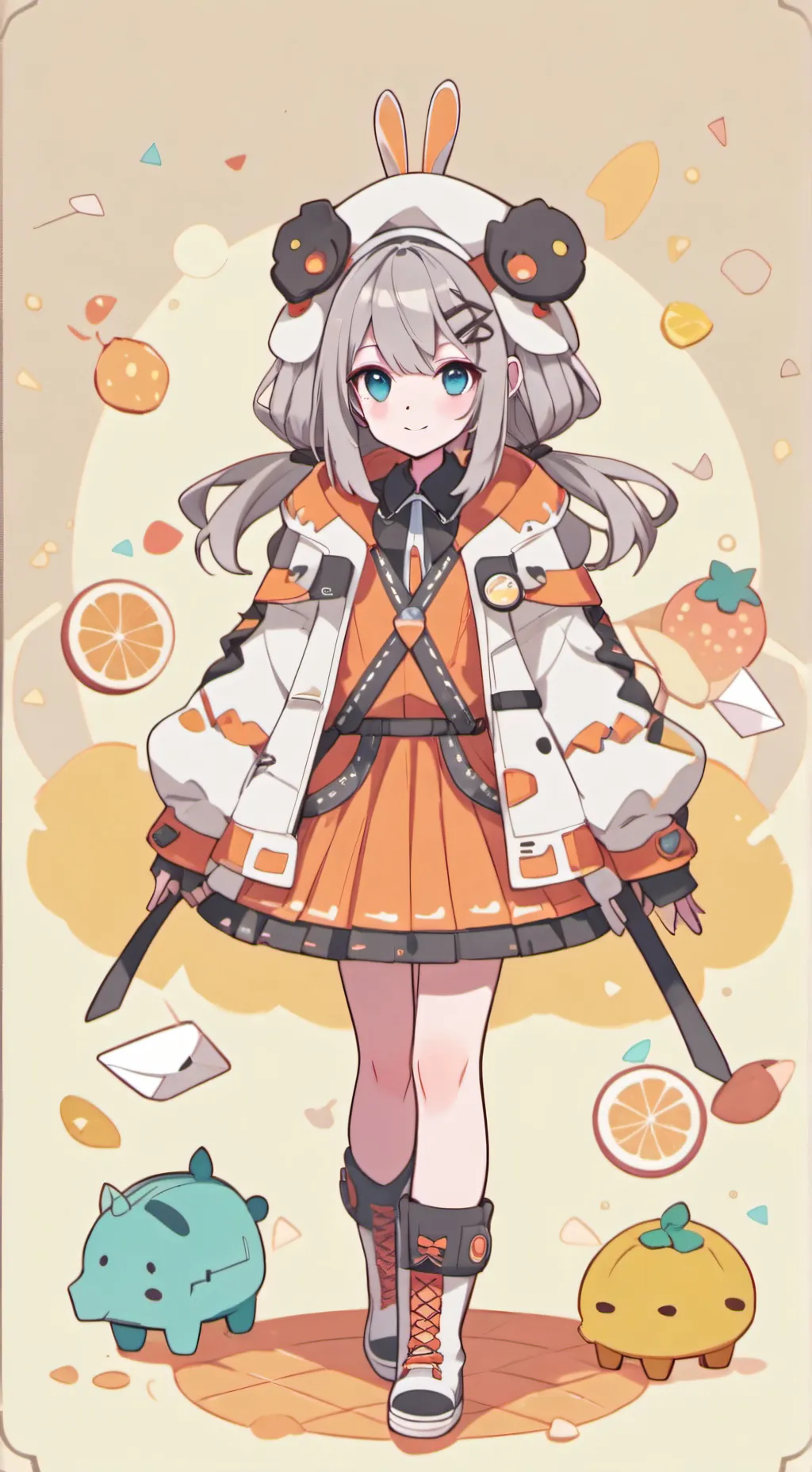 ai character: Naranja background