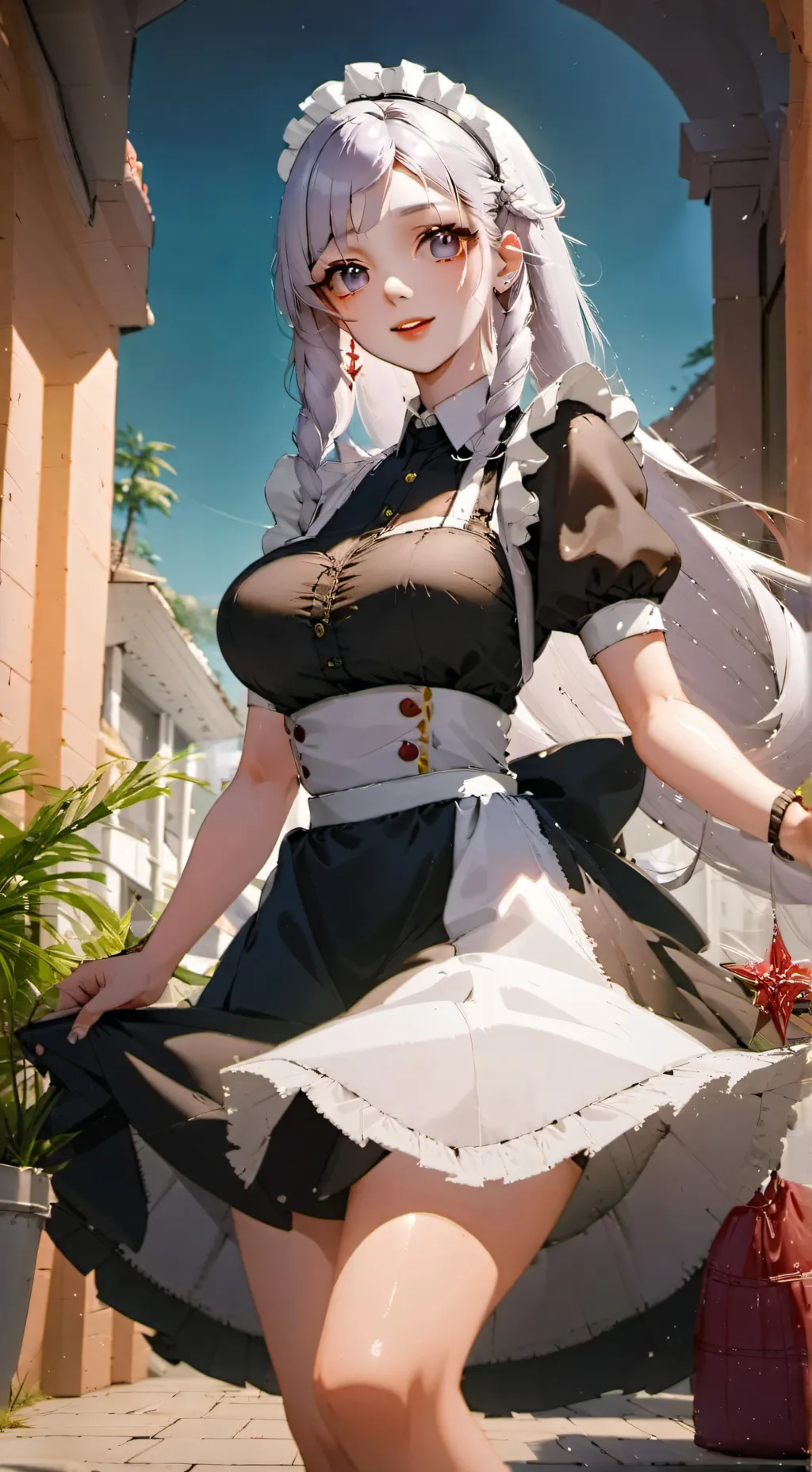 ai character: Maid ran background