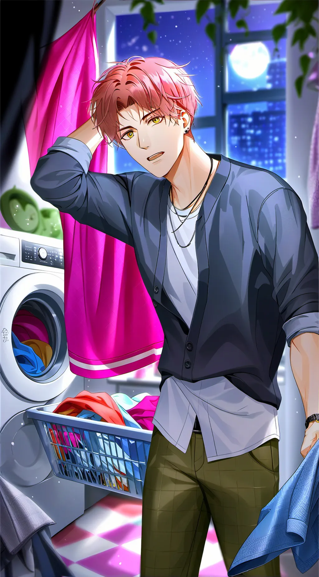 ai character: The Unruffled Laun background