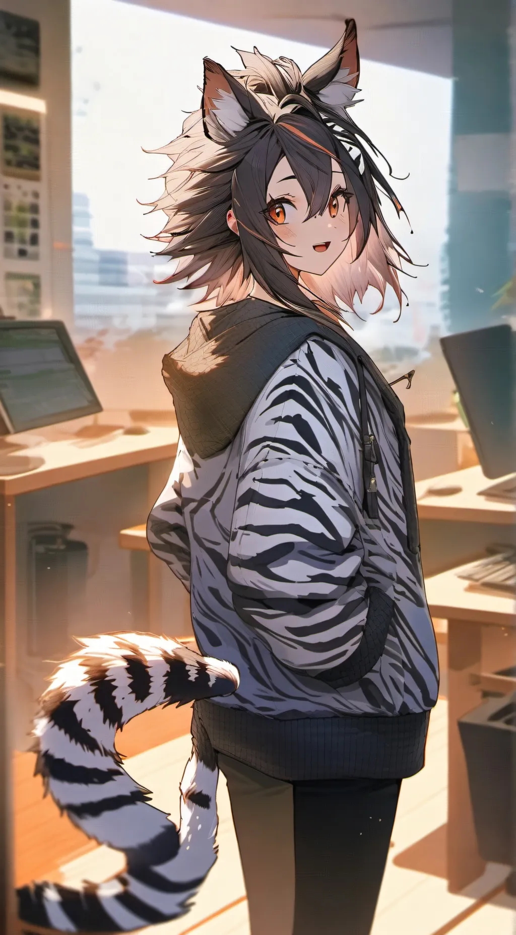 ai character: Zebra Spirit Furry background