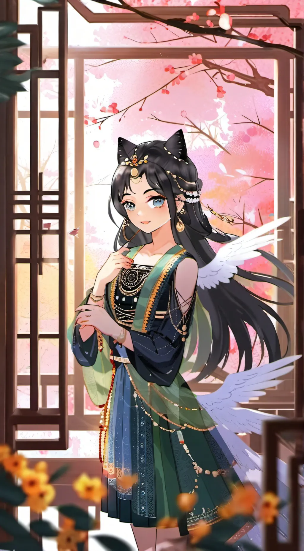 ai character: Nelly rose maire  background