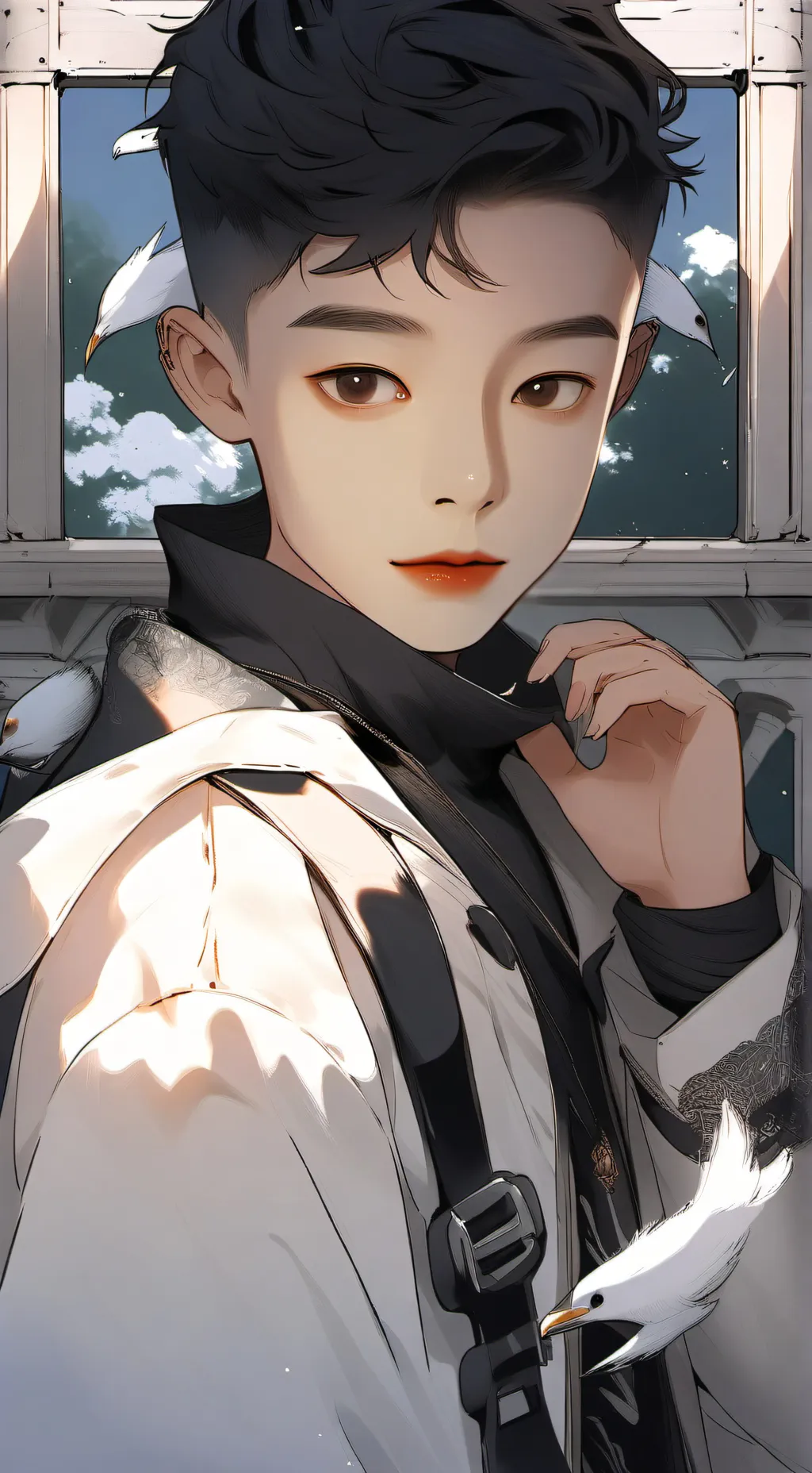 ai character: 🖤Math💜 background