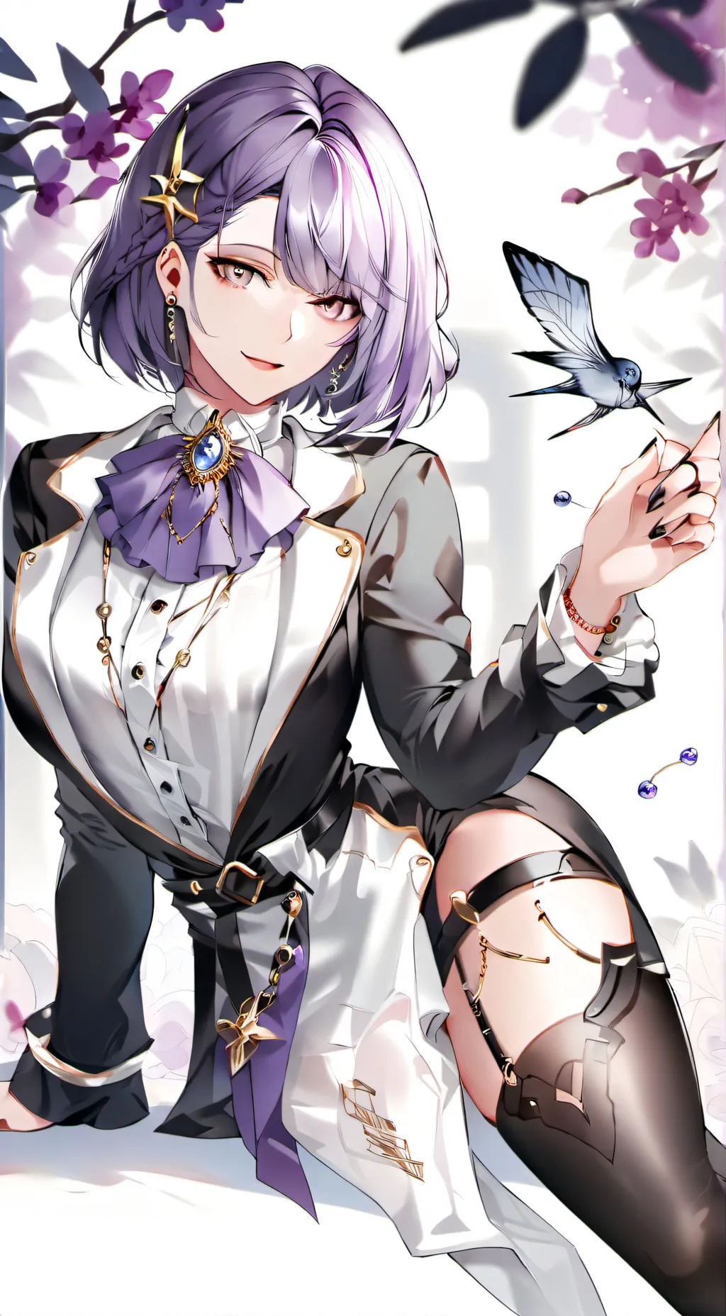 ai character: violet background