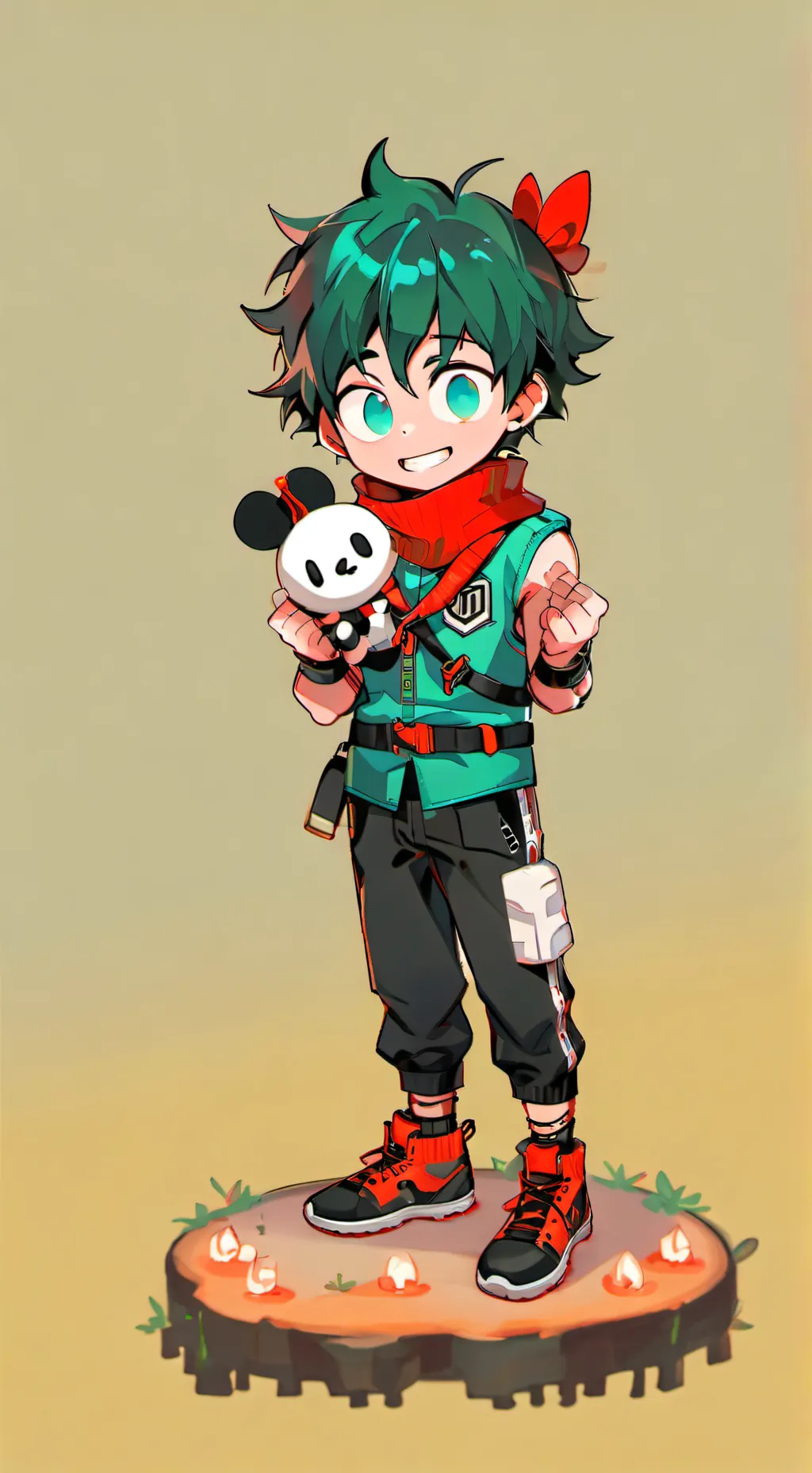 ai character: deku pequeño  background