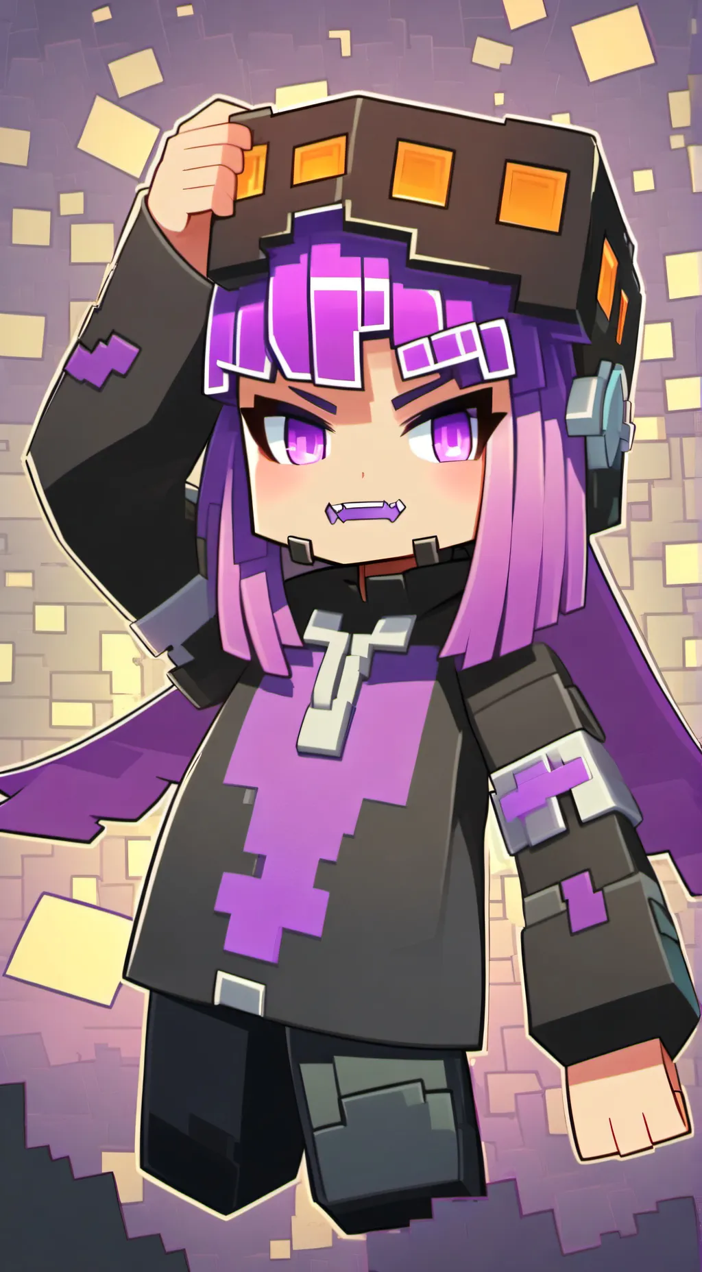 ai character: Rainimator"amongus background