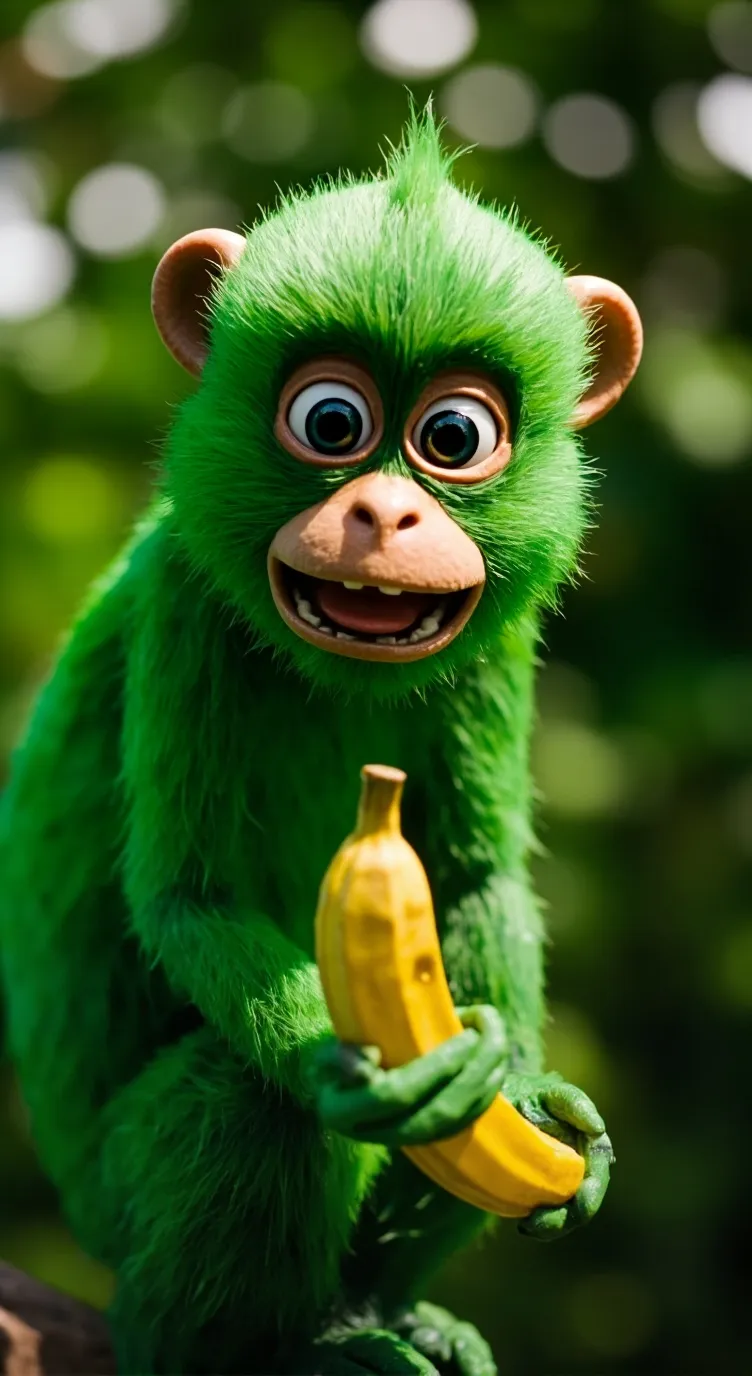 ai character: Chimpanzee bananin background