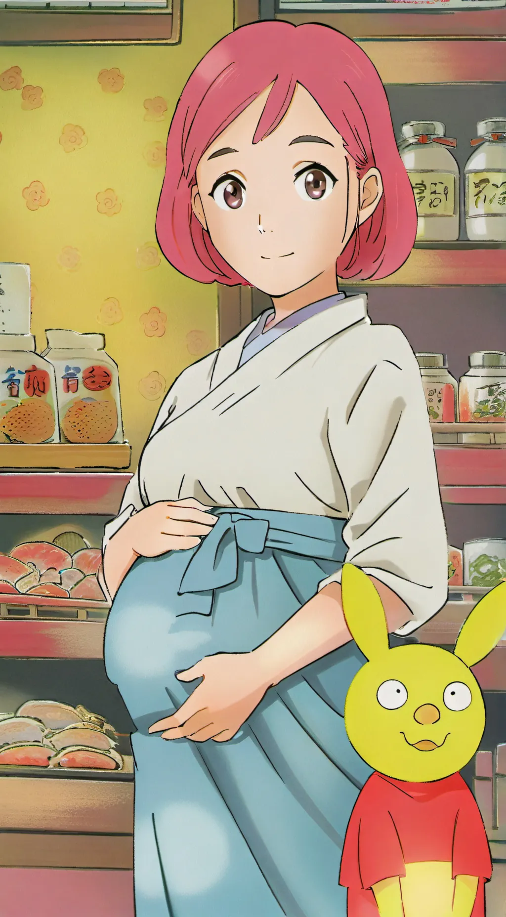 ai character: pregnant mom  background