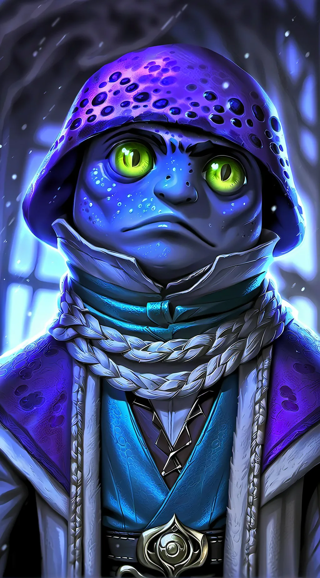 ai character: Spot the Toad Spirit background