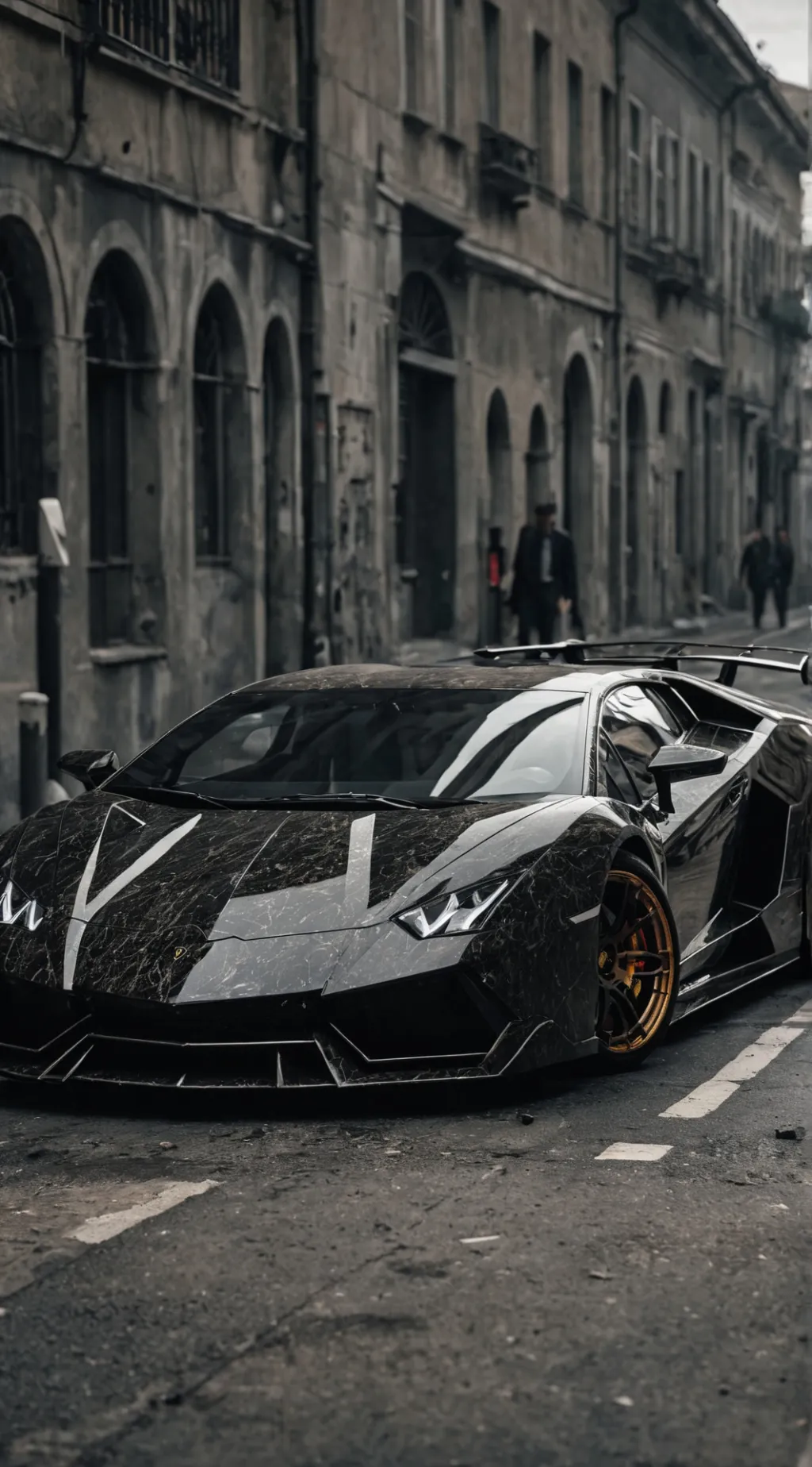 ai character: devil Lamborghini  background