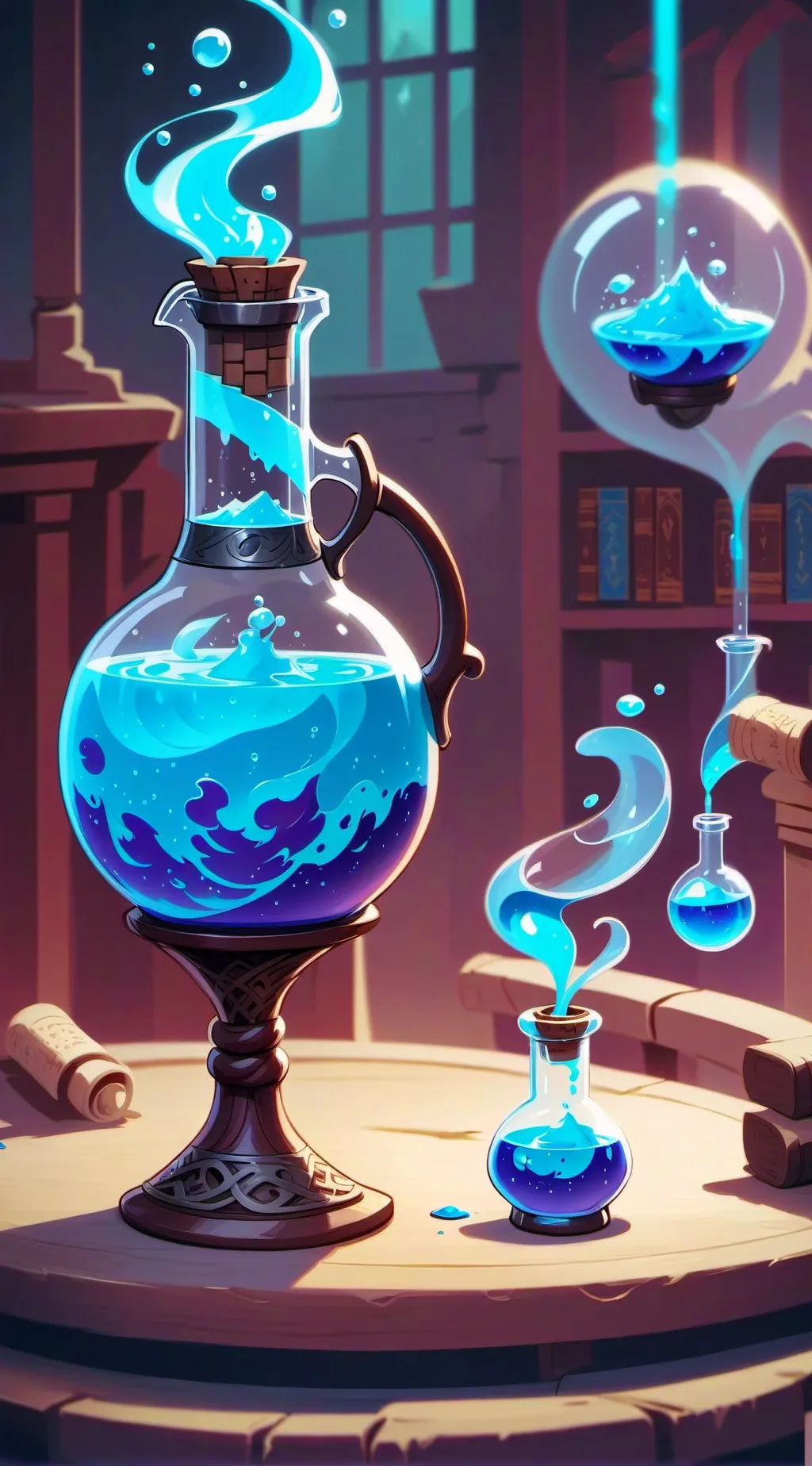 ai character: potion background