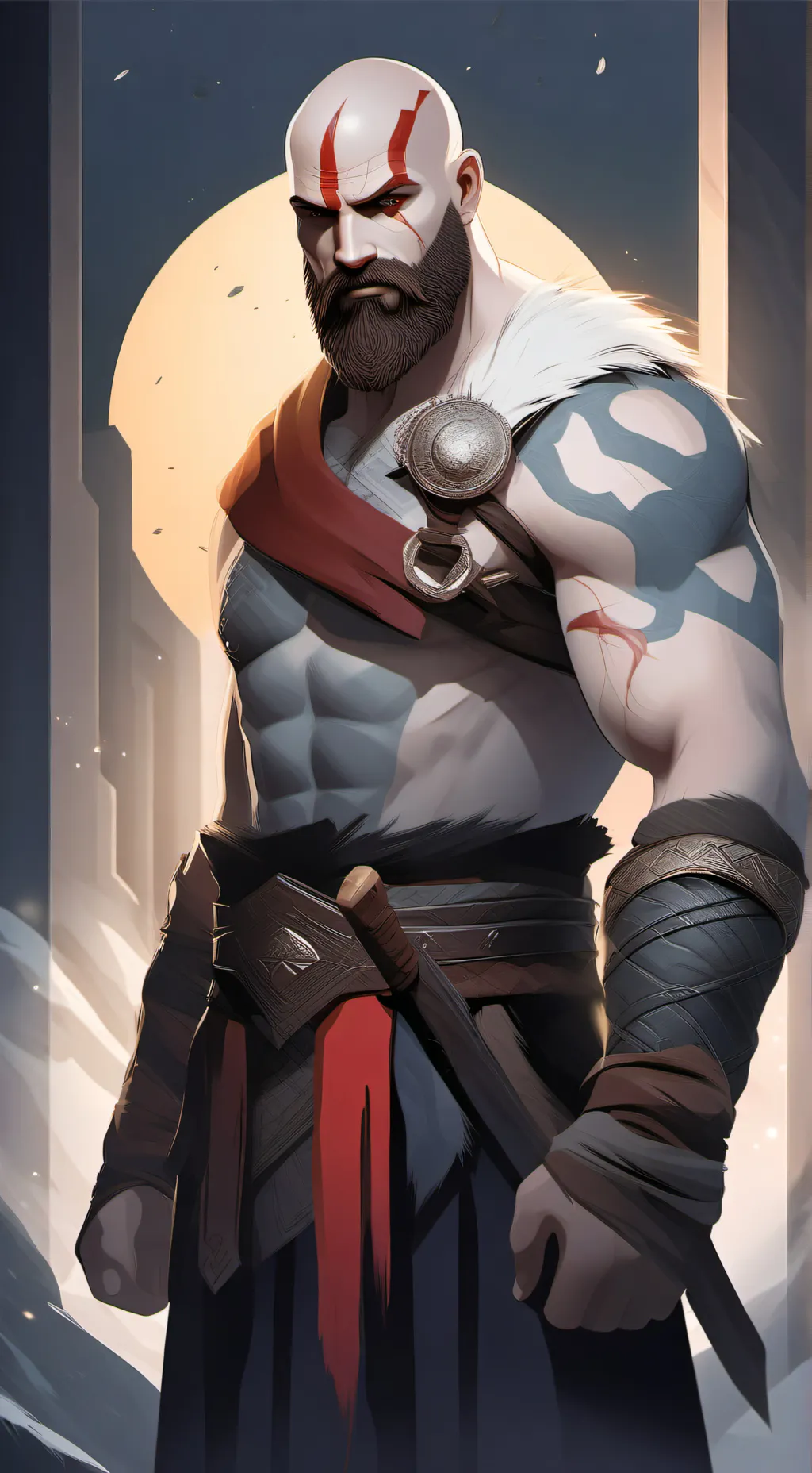 ai character: kratos background