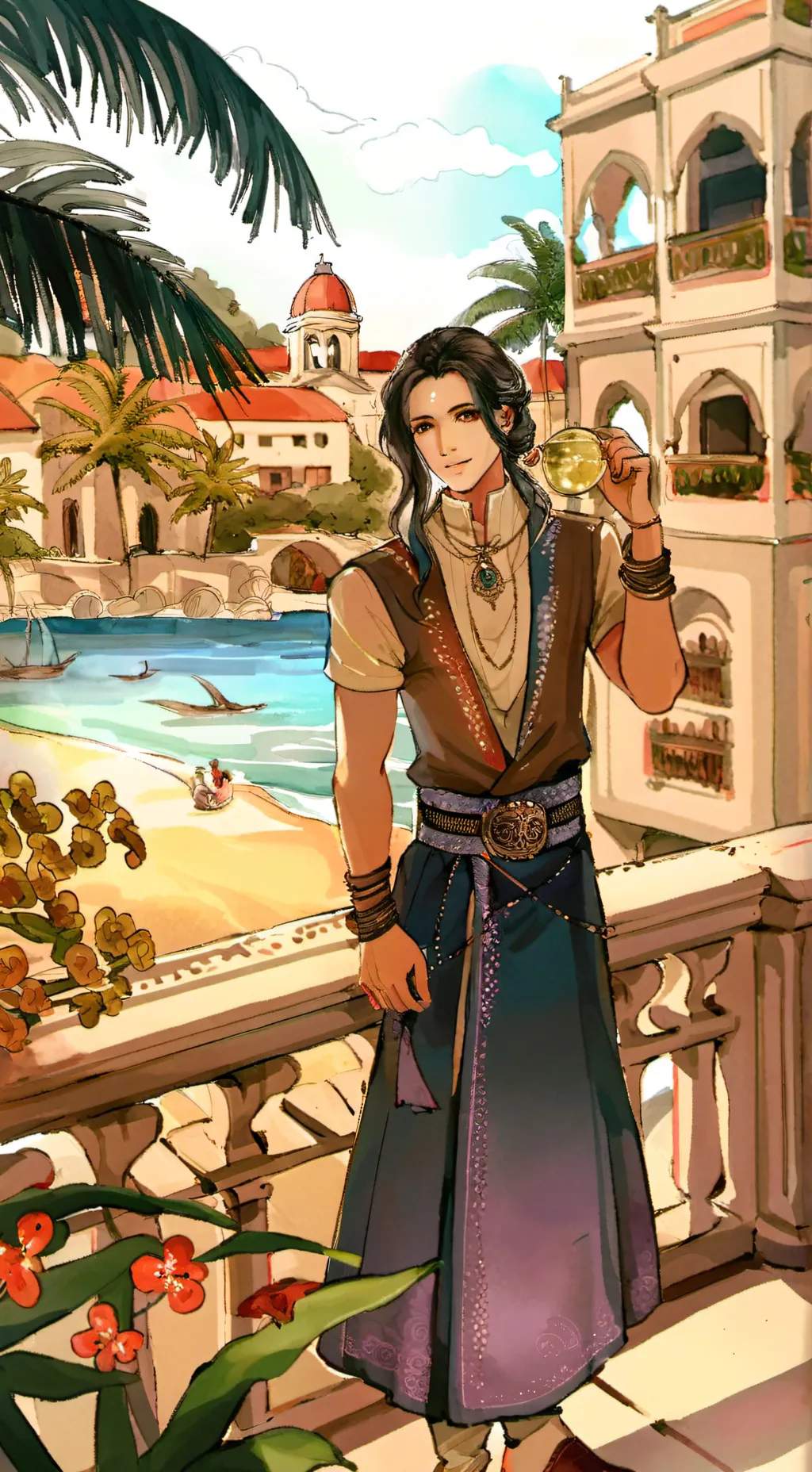 ai character: Island Honeymoon background