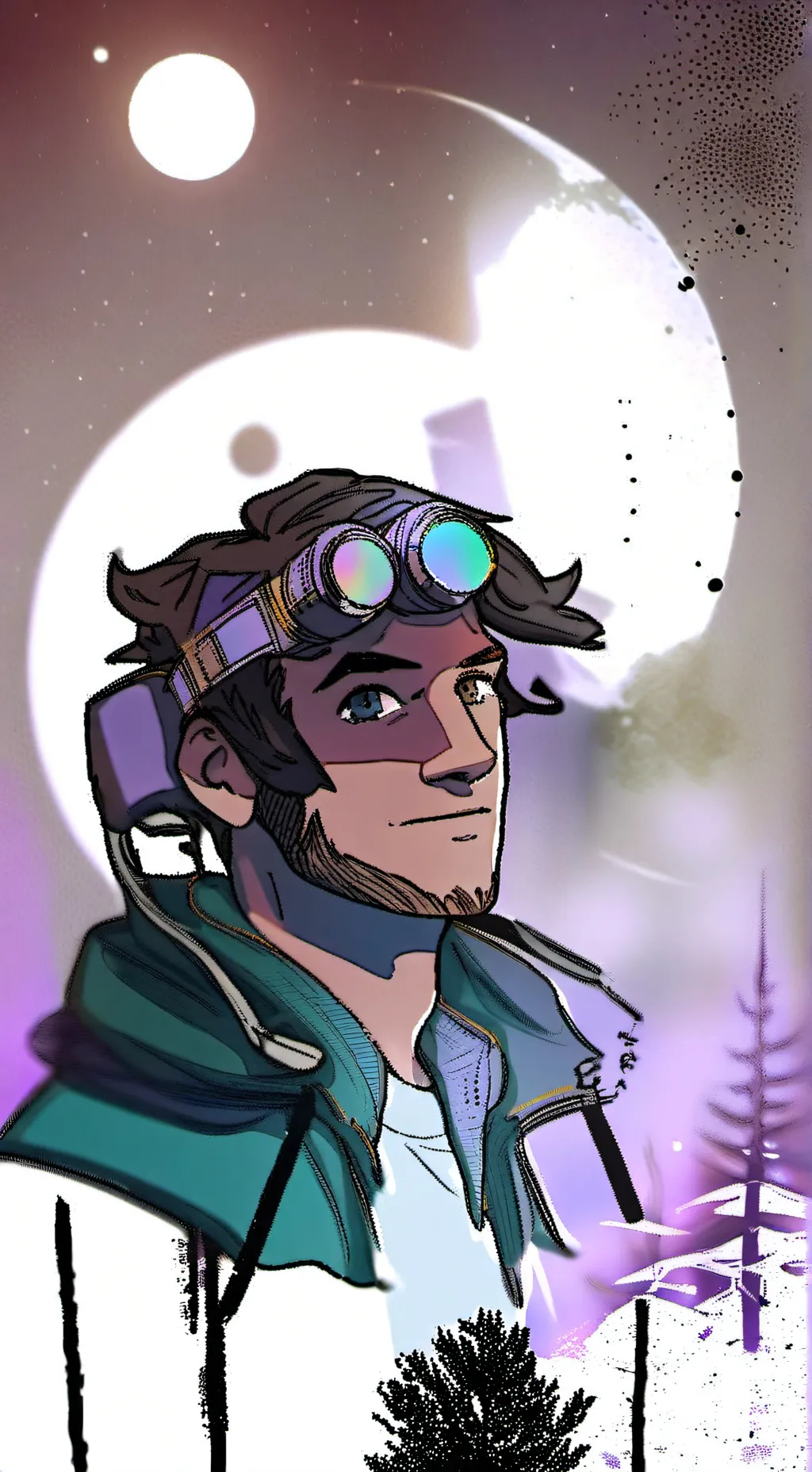 ai character: Dr. Quasar Spangled background