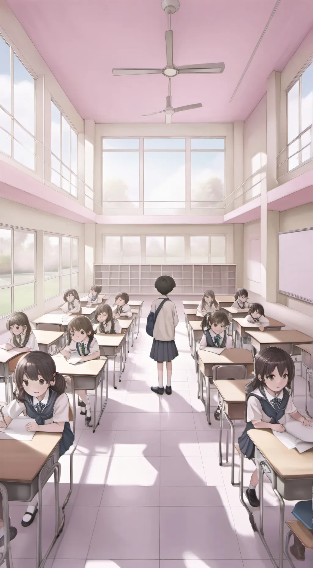 ai character: Straight school background