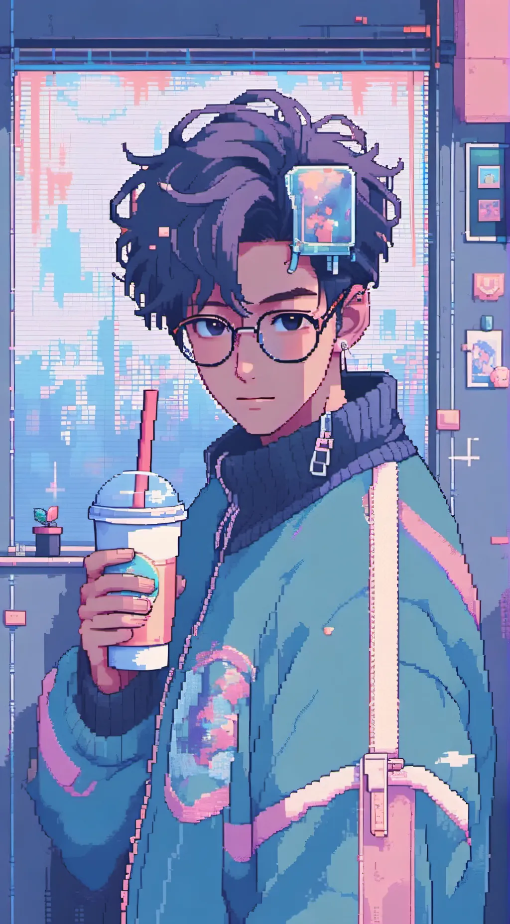 ai character: cute boy background