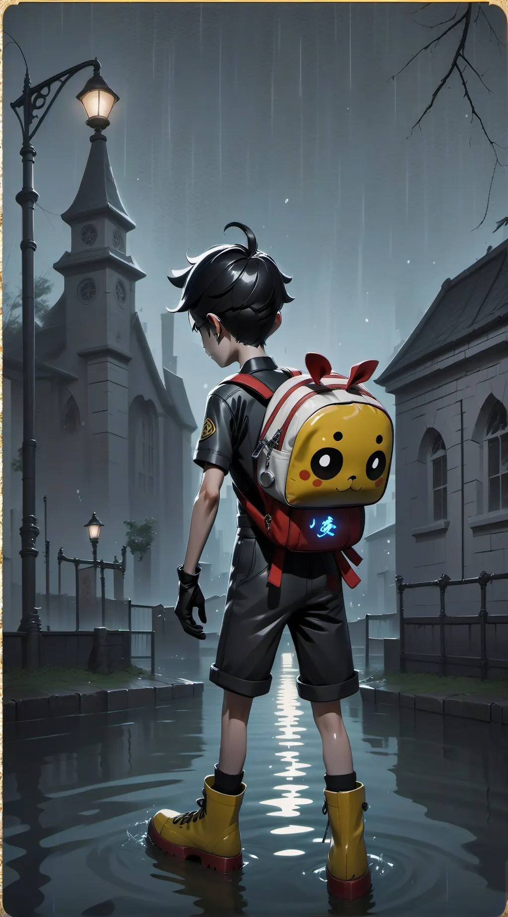 ai character: flash floods background